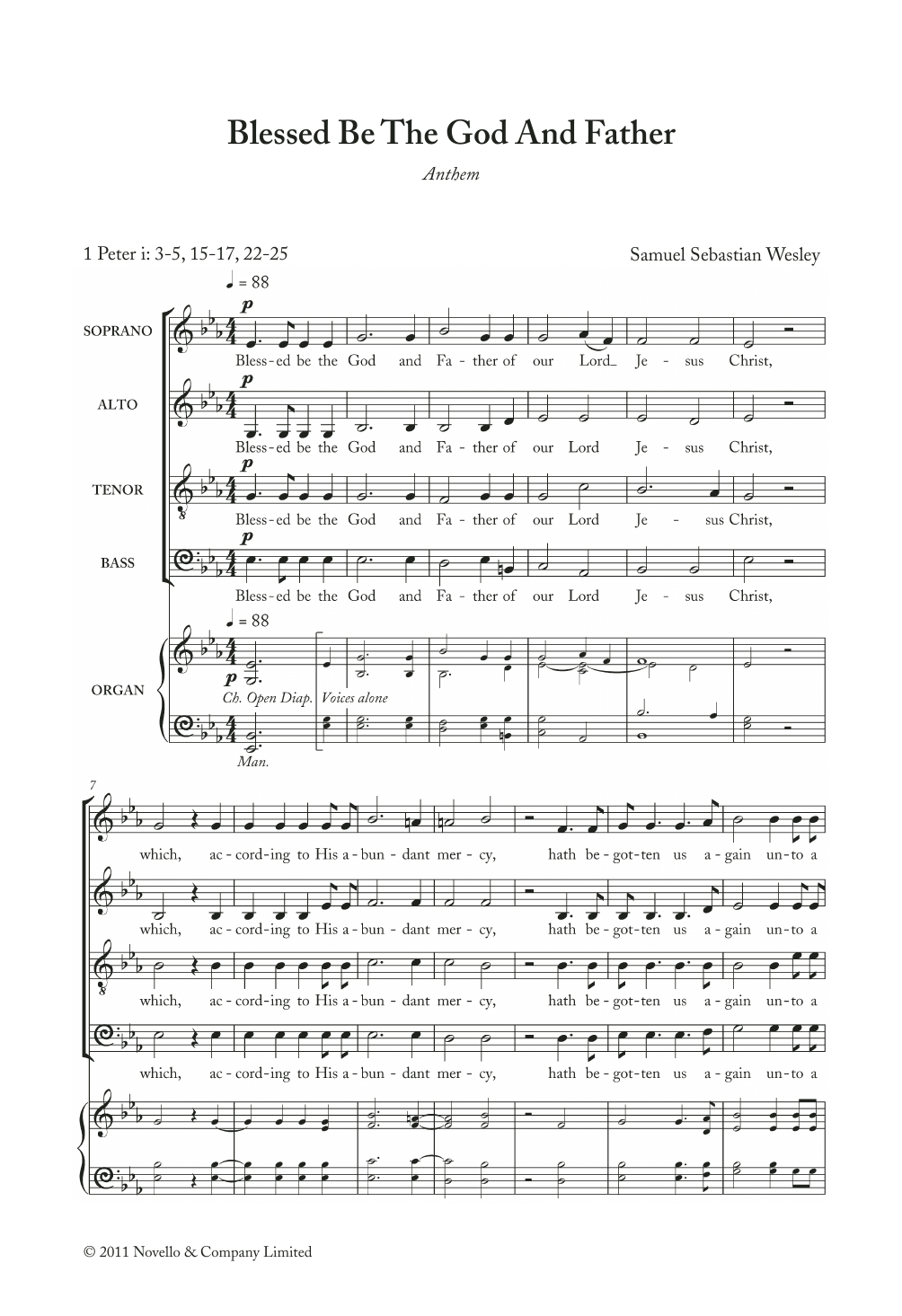 Blessed Be The God And Father (SATB Choir) von Samuel Wesley