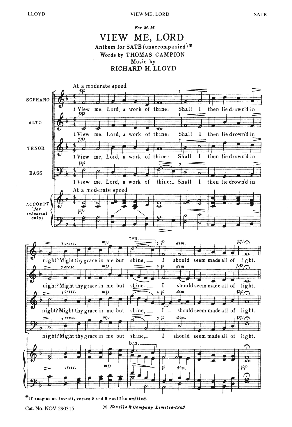 View Me Lord (SATB Choir) von Richard H. Lloyd
