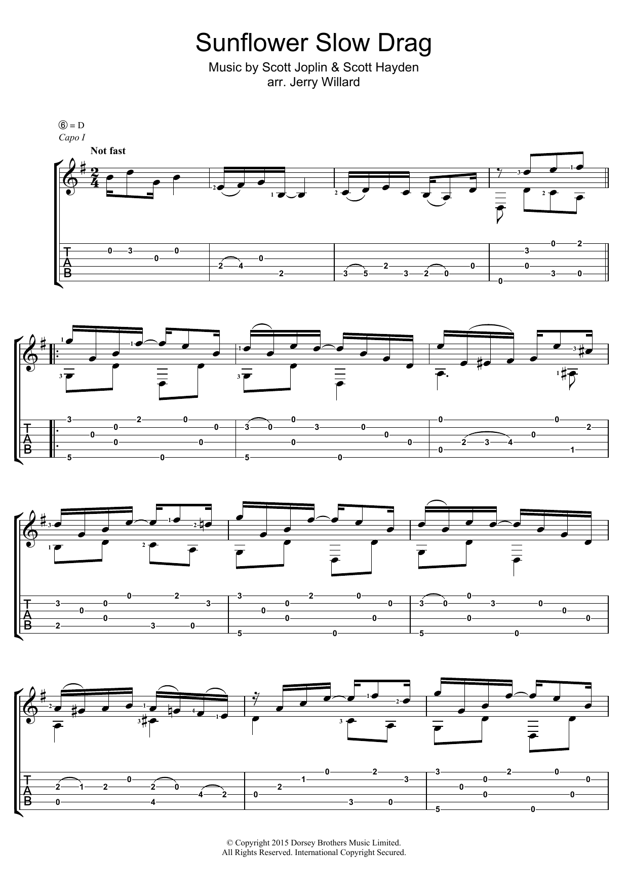 Sunflower Slow Drag (Guitar Tab) von Scott Joplin