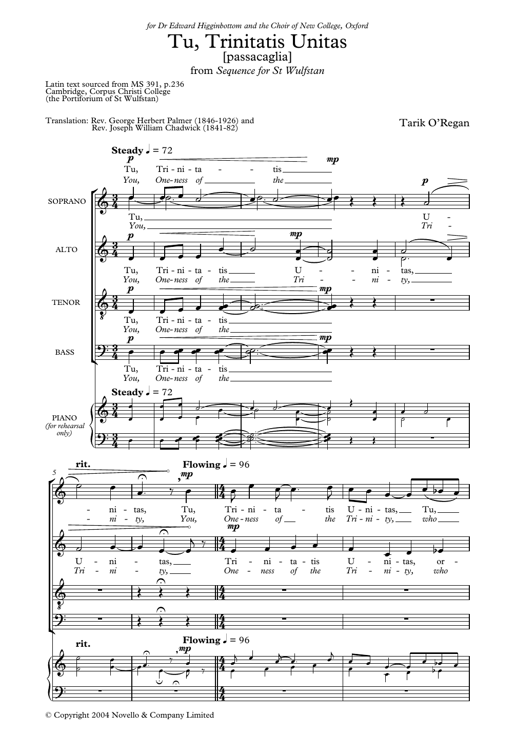 Tu Trinitatis Unitas (From Sequence For St Wulfstan) (Choir) von Tarik O'Regan
