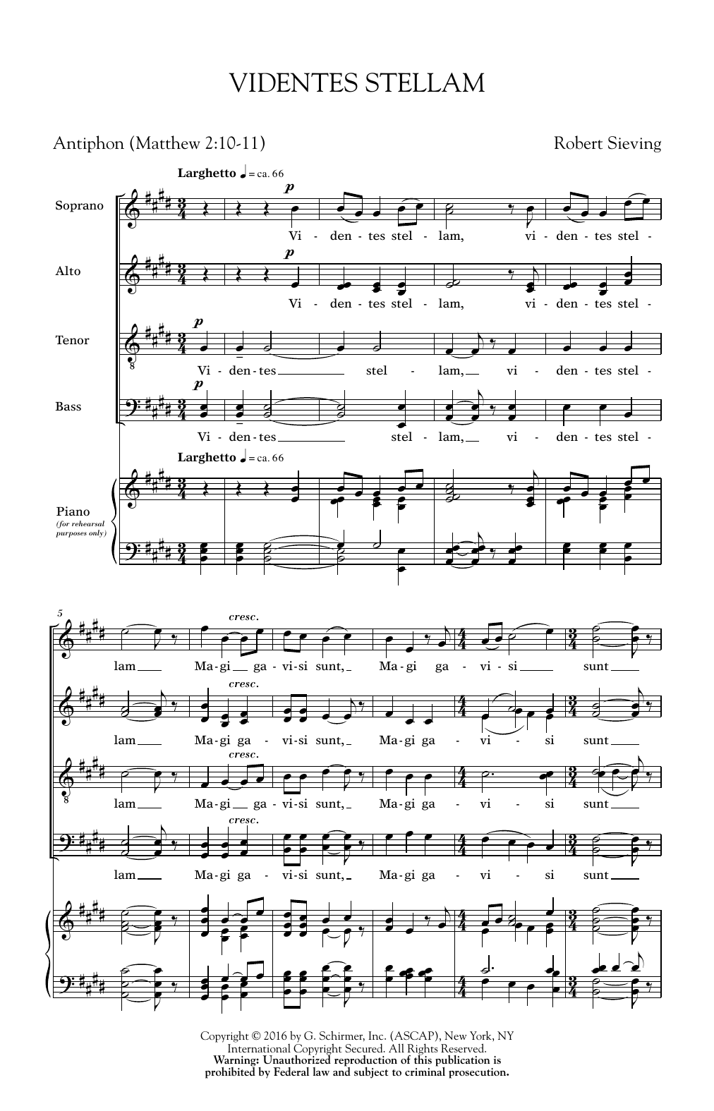 Videntes Stellam (SATB Choir) von Robert Sieving