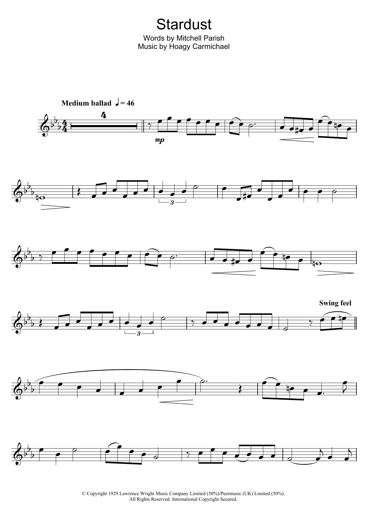 Stardust (Clarinet Solo) von Hoagy Carmichael