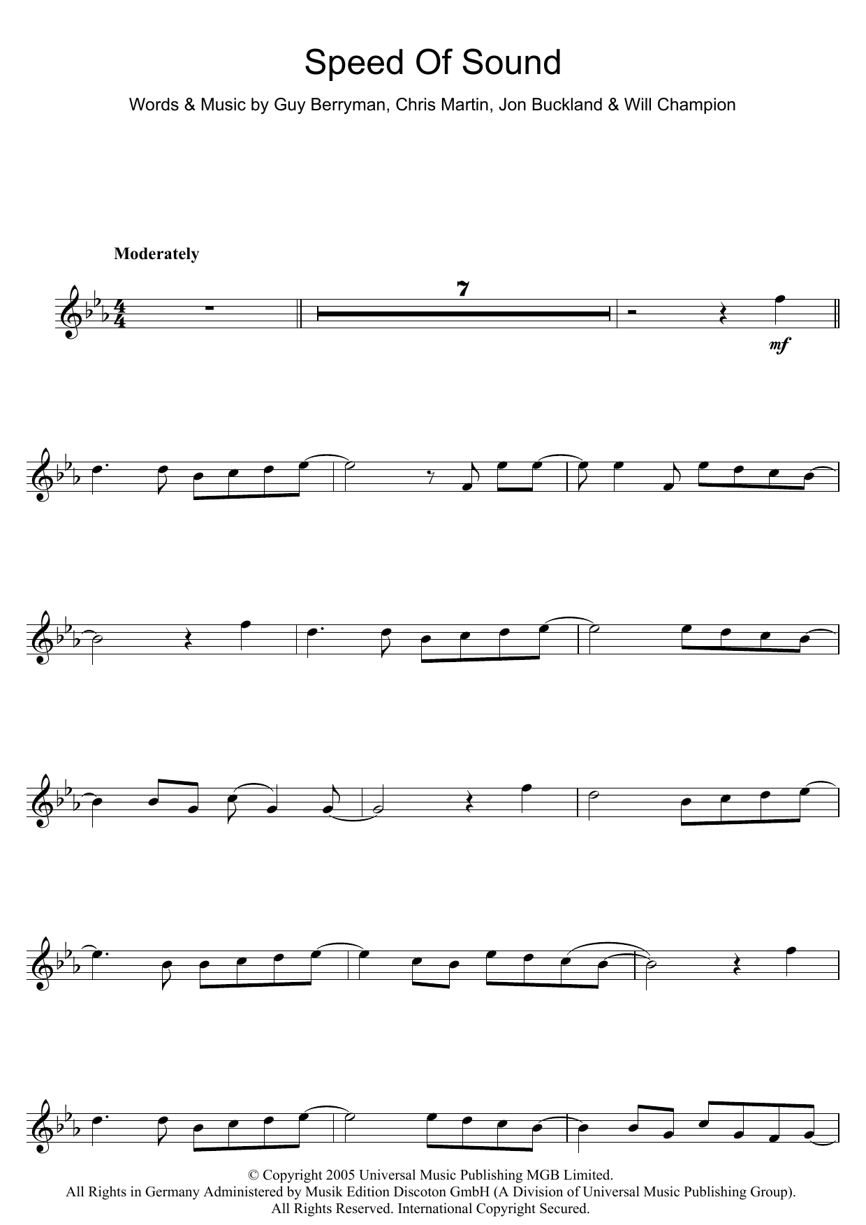 Speed Of Sound (Flute Solo) von Coldplay