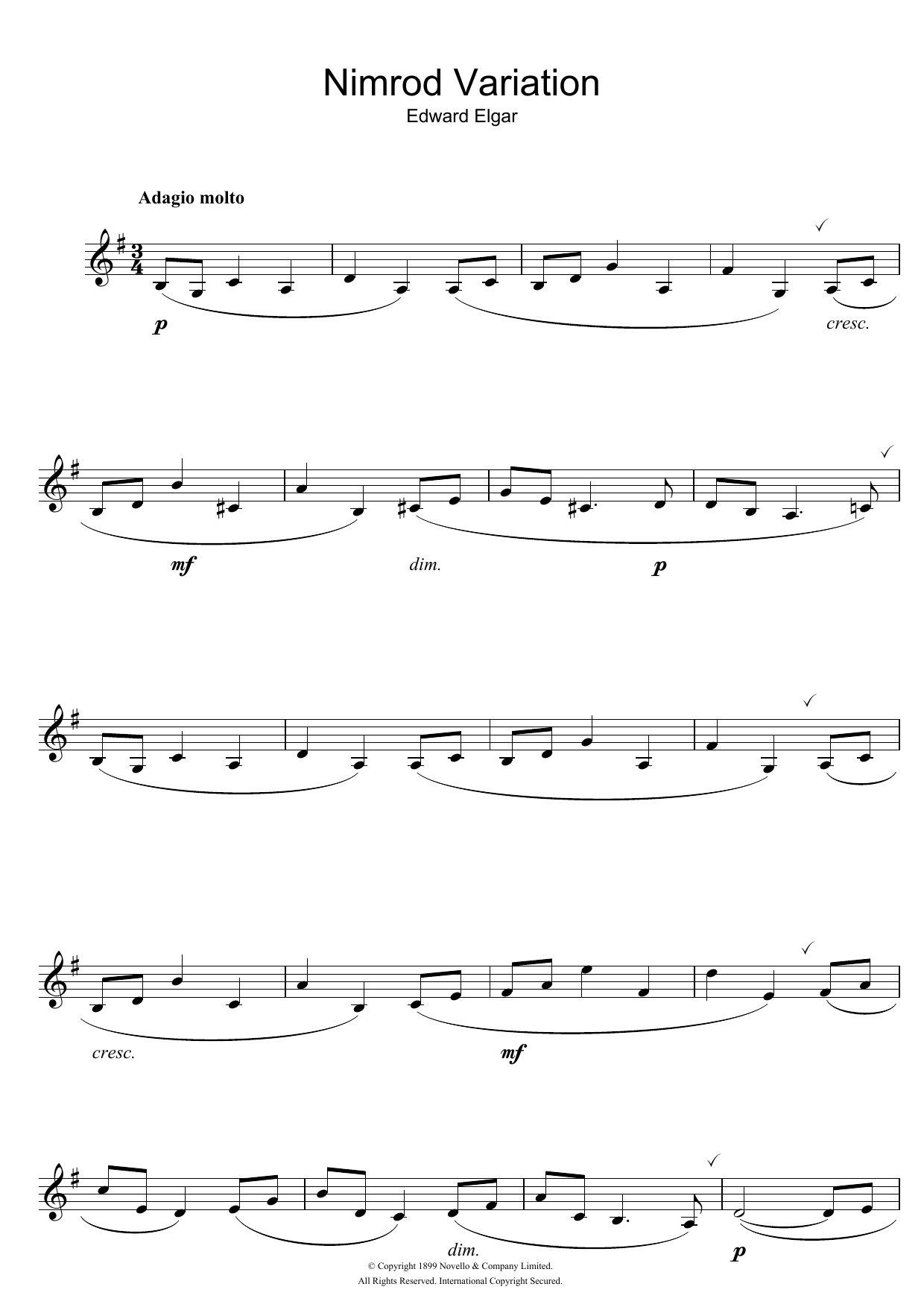 Nimrod (from Enigma Variations Op.36) (Clarinet Solo) von Edward Elgar