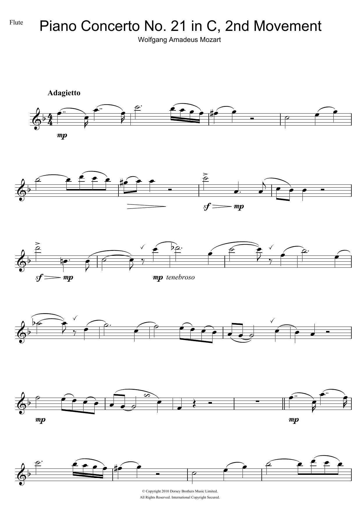 Piano Concerto No. 21 In C Major (Second Movement) (Flute Solo) von Wolfgang Amadeus Mozart