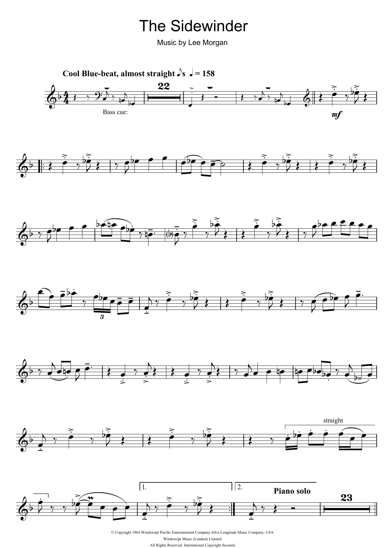 The Sidewinder (Clarinet Solo) von Lee Morgan
