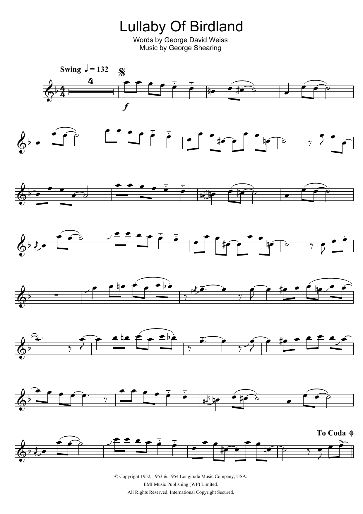 Lullaby Of Birdland (Clarinet Solo) von Ella Fitzgerald