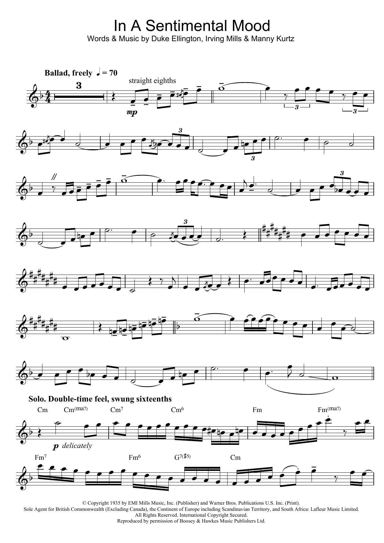 In A Sentimental Mood (Clarinet Solo) von Duke Ellington