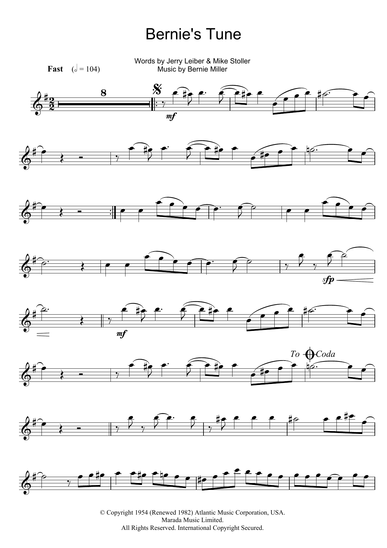 Bernie's Tune (Clarinet Solo) von Bernie Miller