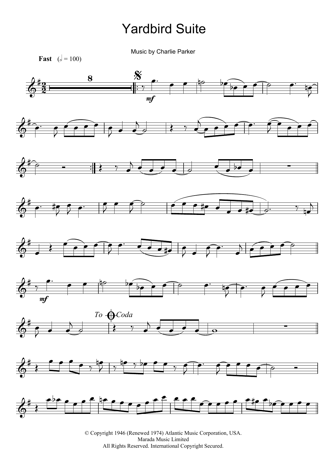 Yardbird Suite (Clarinet Solo) von Charlie Parker
