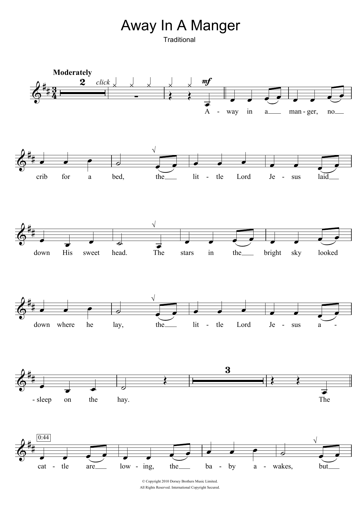 Away In A Manger (Clarinet Solo) von Traditional Carol