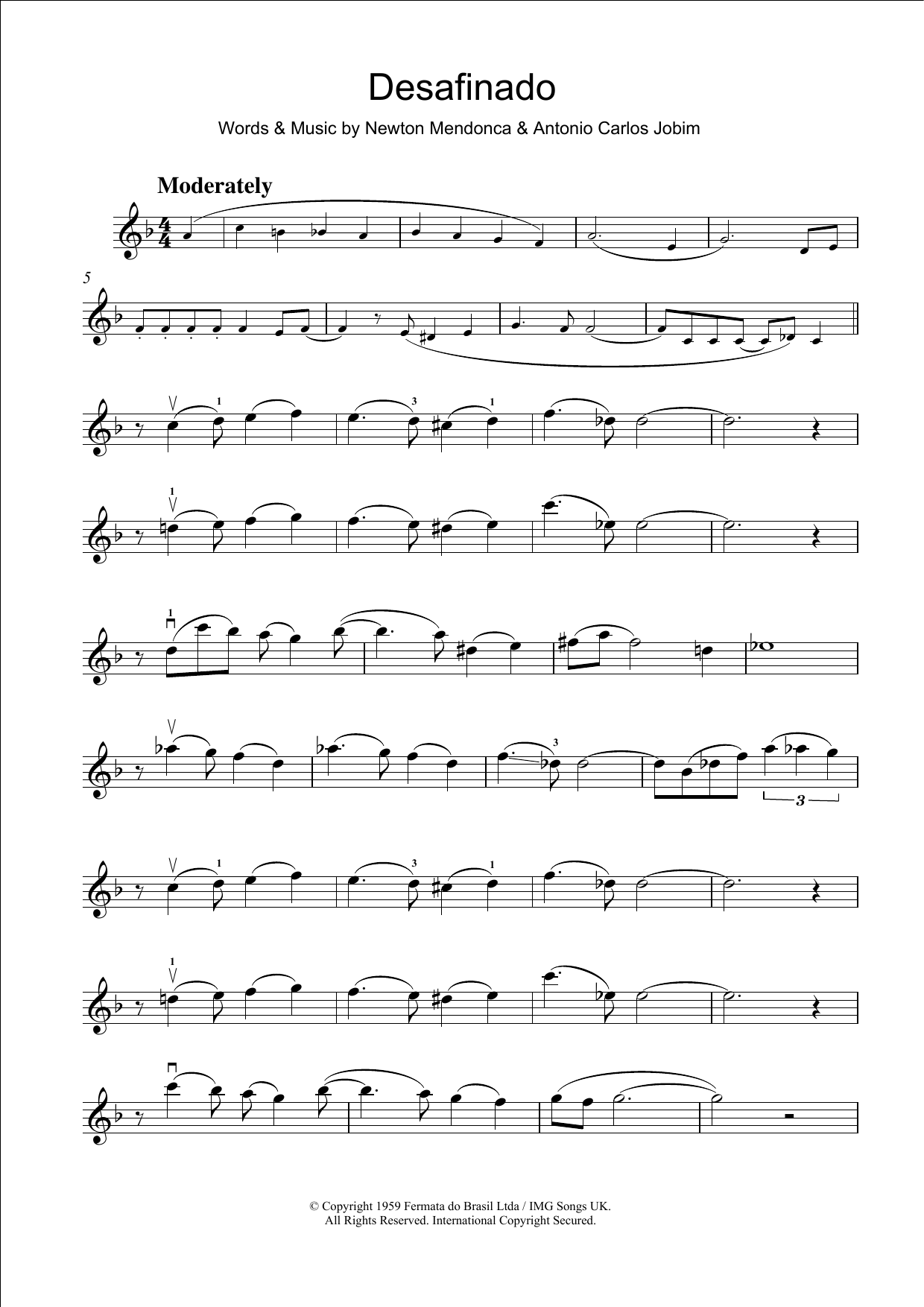 Desafinado (Slightly Out Of Tune) (Violin Solo) von Antonio Carlos Jobim