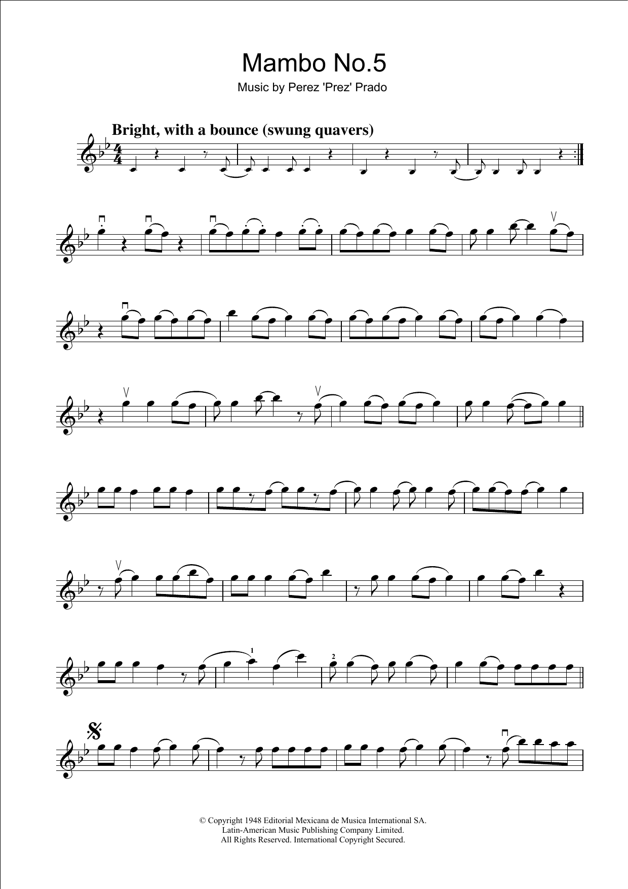 Mambo No. 5 (Violin Solo) von Perez Prado