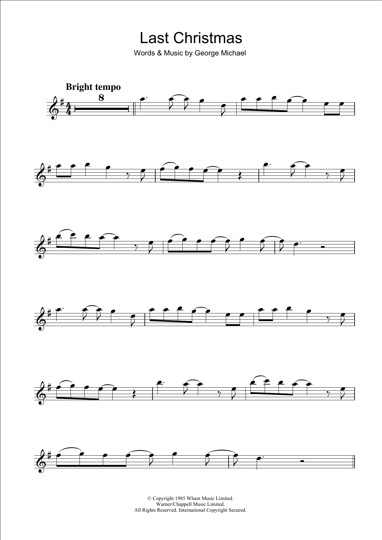 Last Christmas (Clarinet Solo) von Wham!
