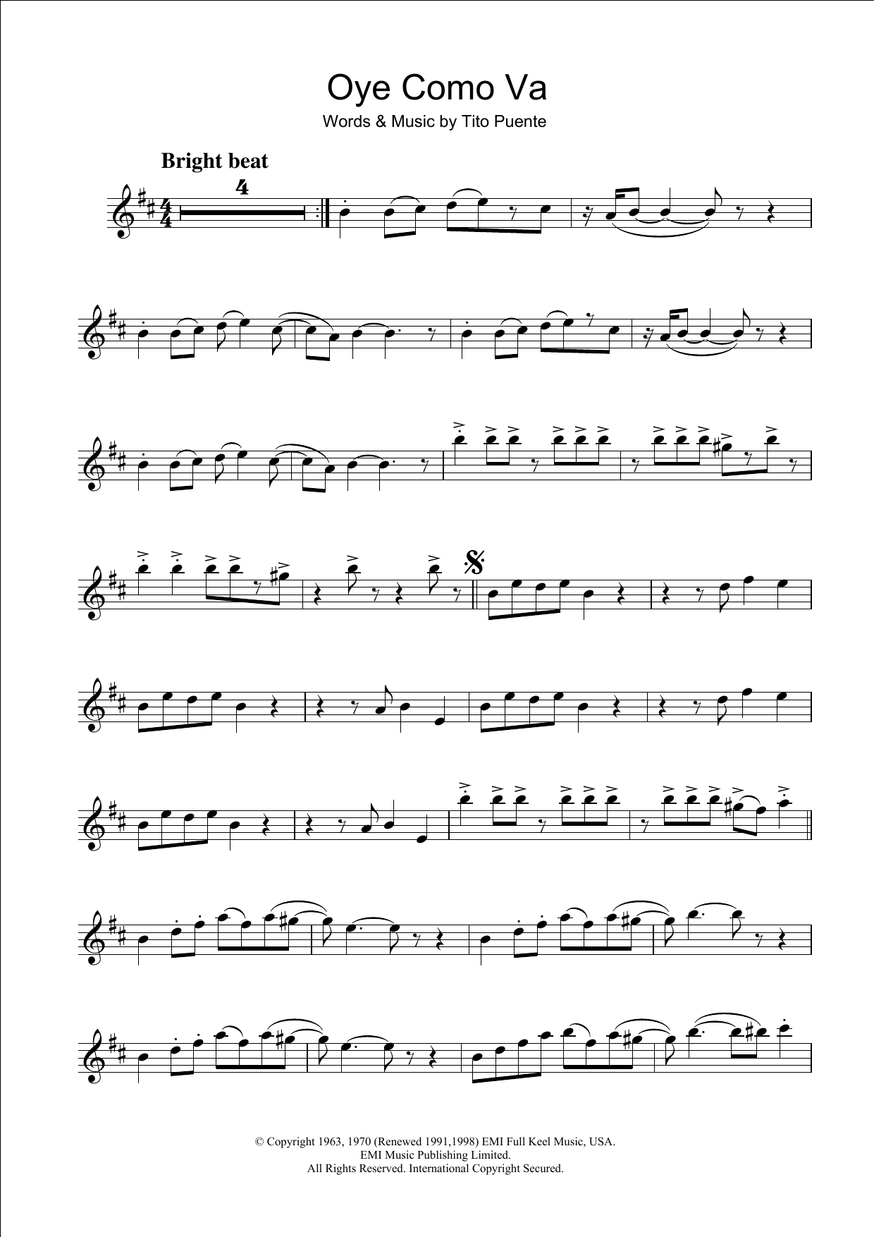 Oye Como Va (Clarinet Solo) von Tito Puente