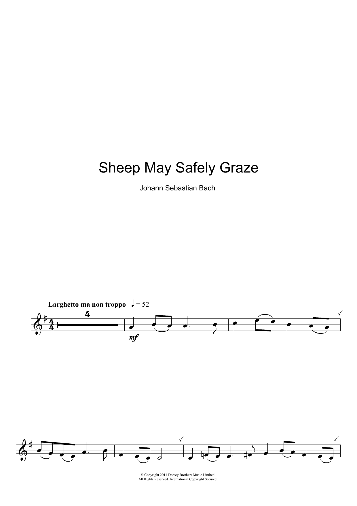 Sheep May Safely Graze (Clarinet Solo) von Johann Sebastian Bach