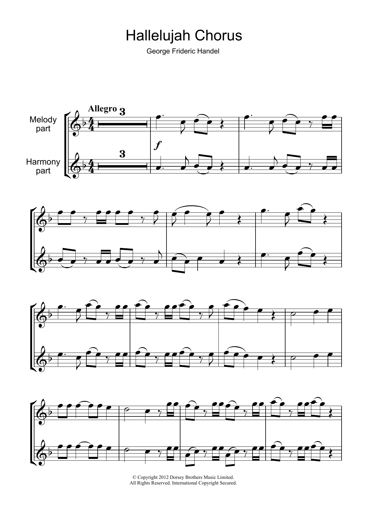 Hallelujah Chorus (from The Messiah) (Flute Solo) von George Frideric Handel