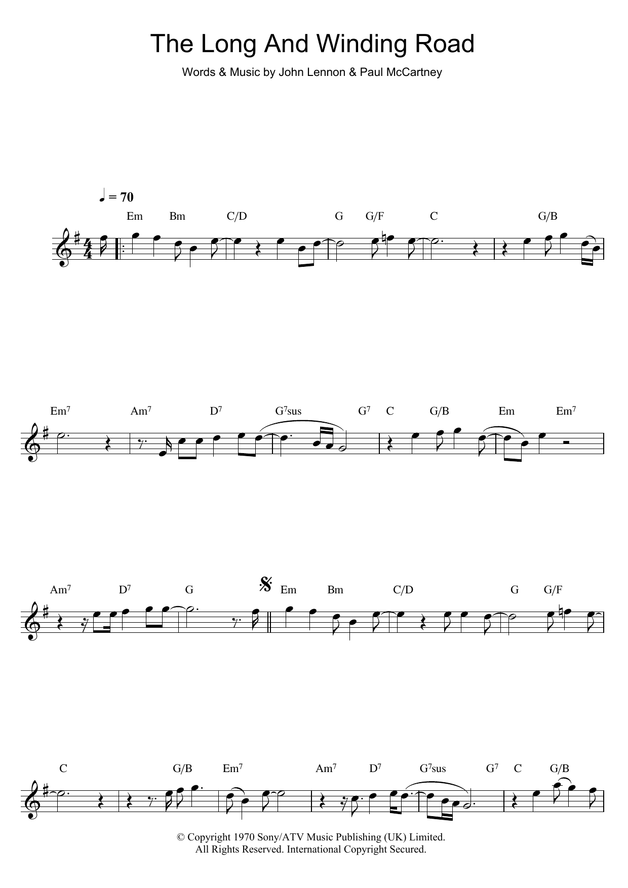 The Long And Winding Road (Flute Solo) von The Beatles