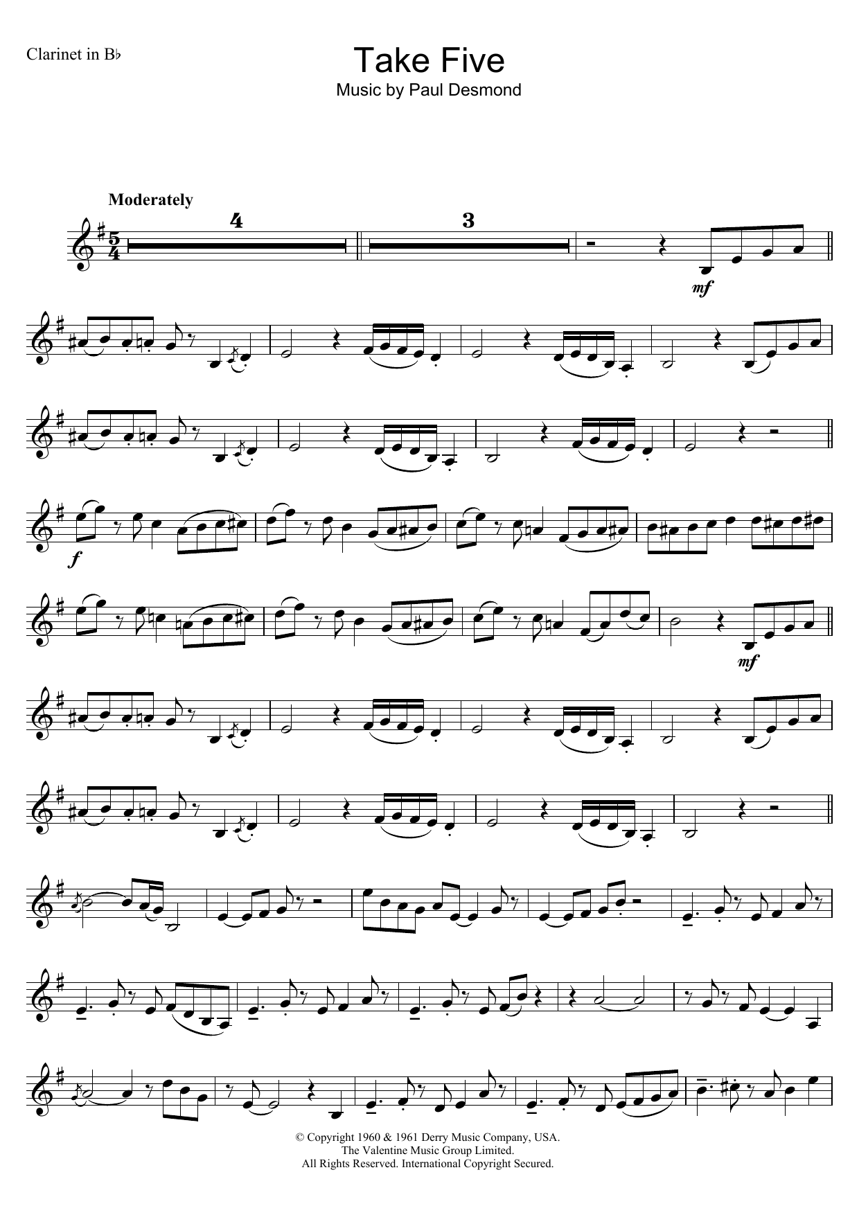 Take Five (Clarinet Solo) von Dave Brubeck