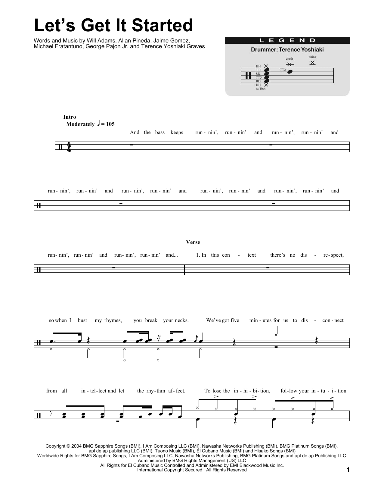 Let's Get It Started (Drums Transcription) von Black Eyed Peas