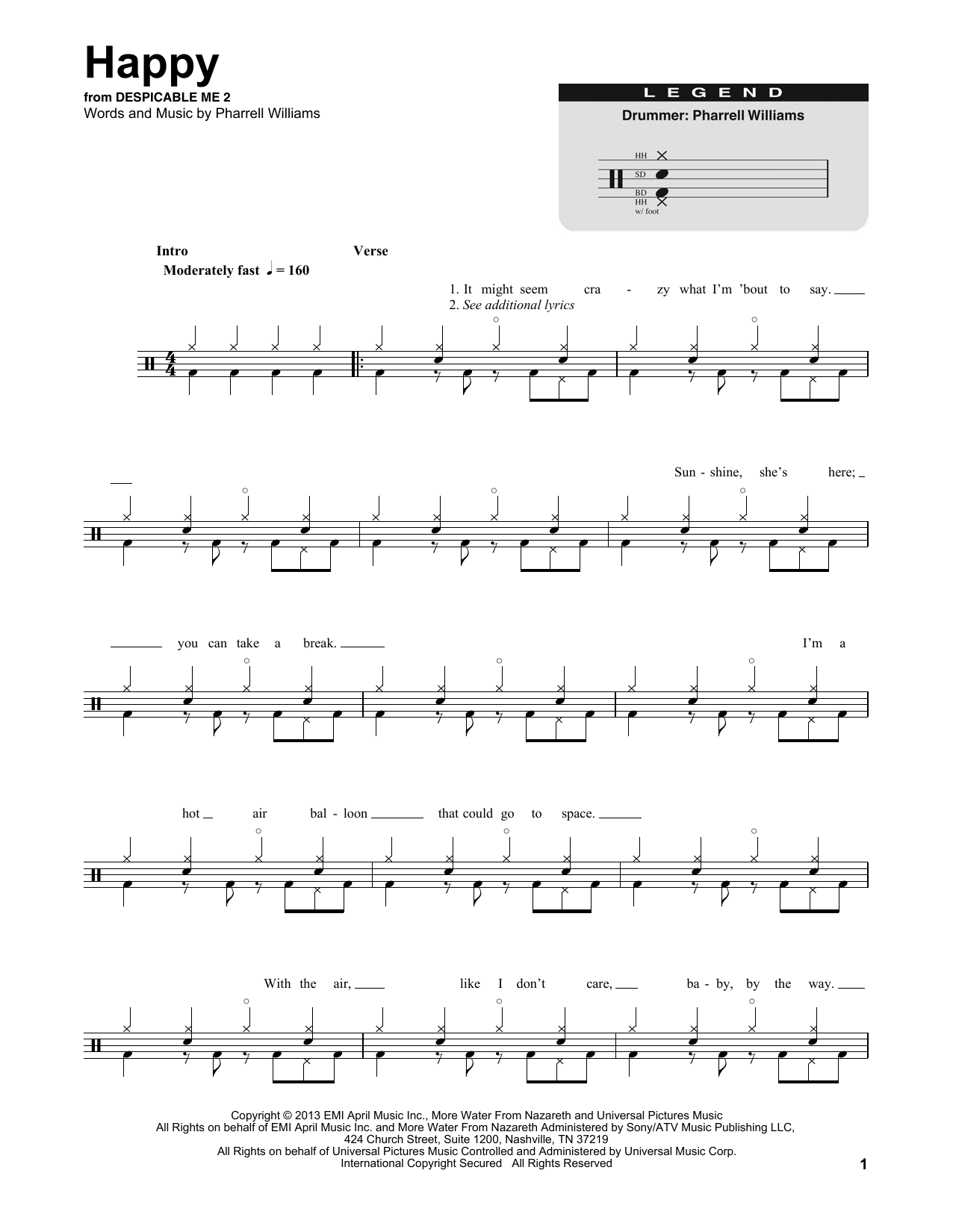 Happy (Drums Transcription) von Pharrell