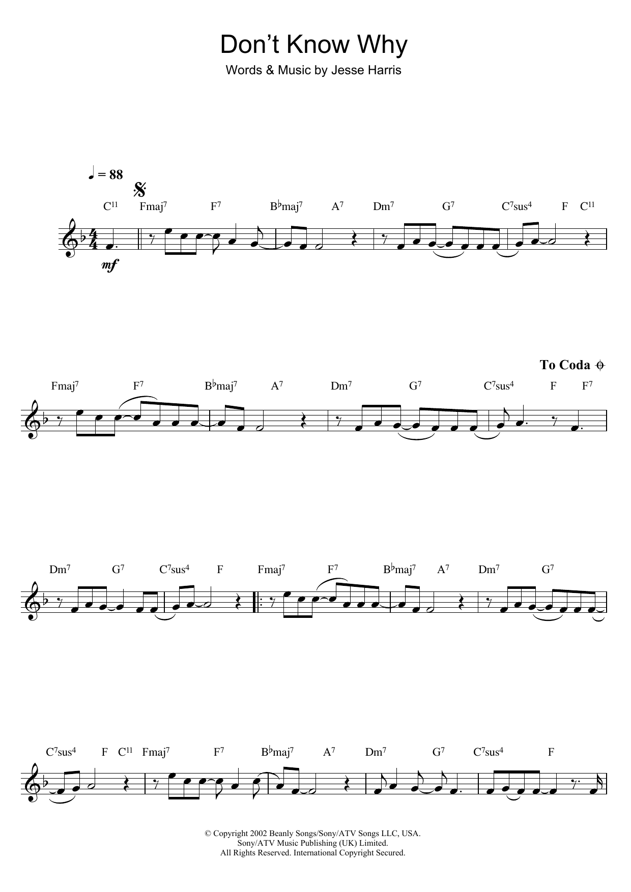 Don't Know Why (Clarinet Solo) von Norah Jones