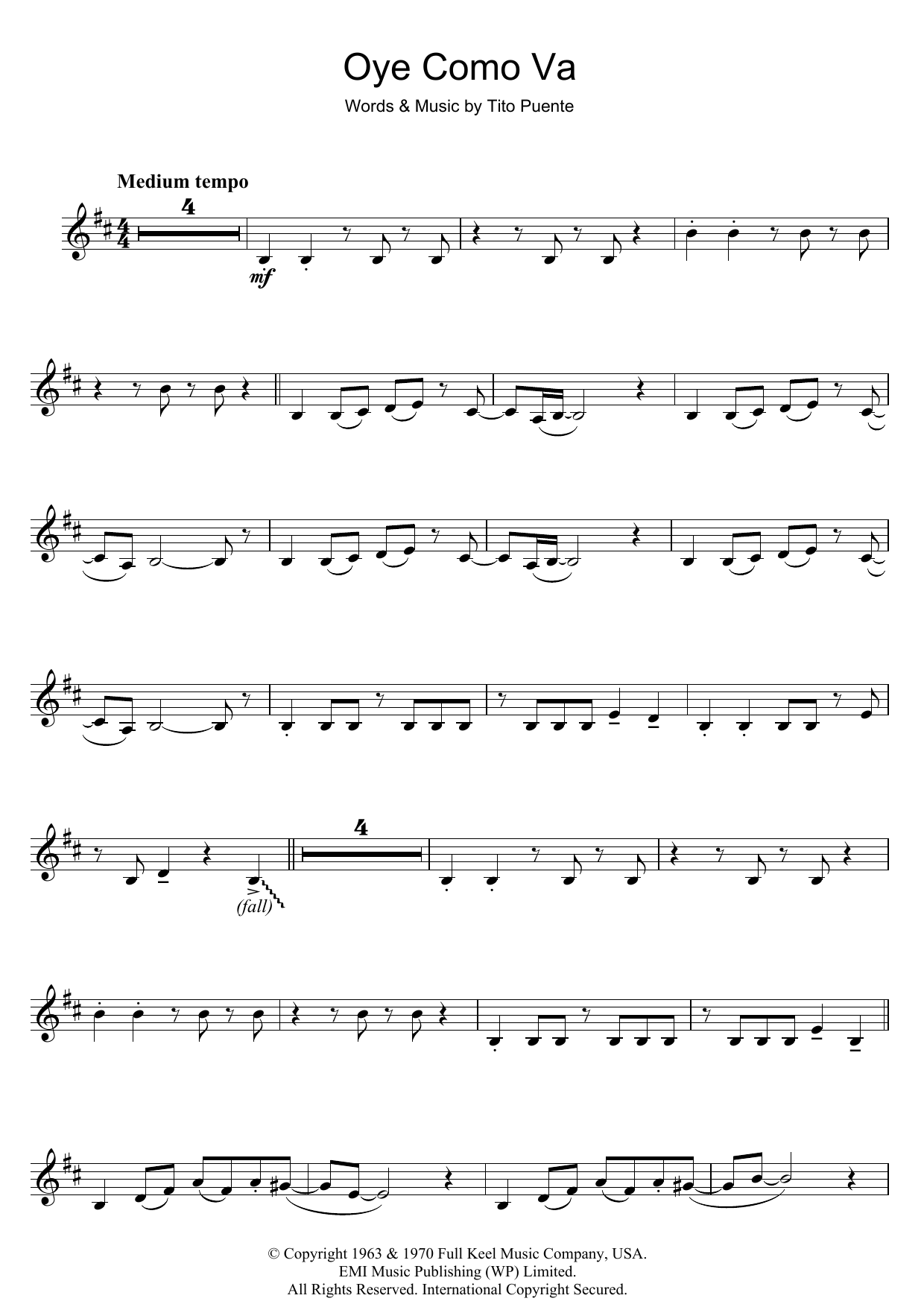 Oye Como Va (Clarinet Solo) von Santana
