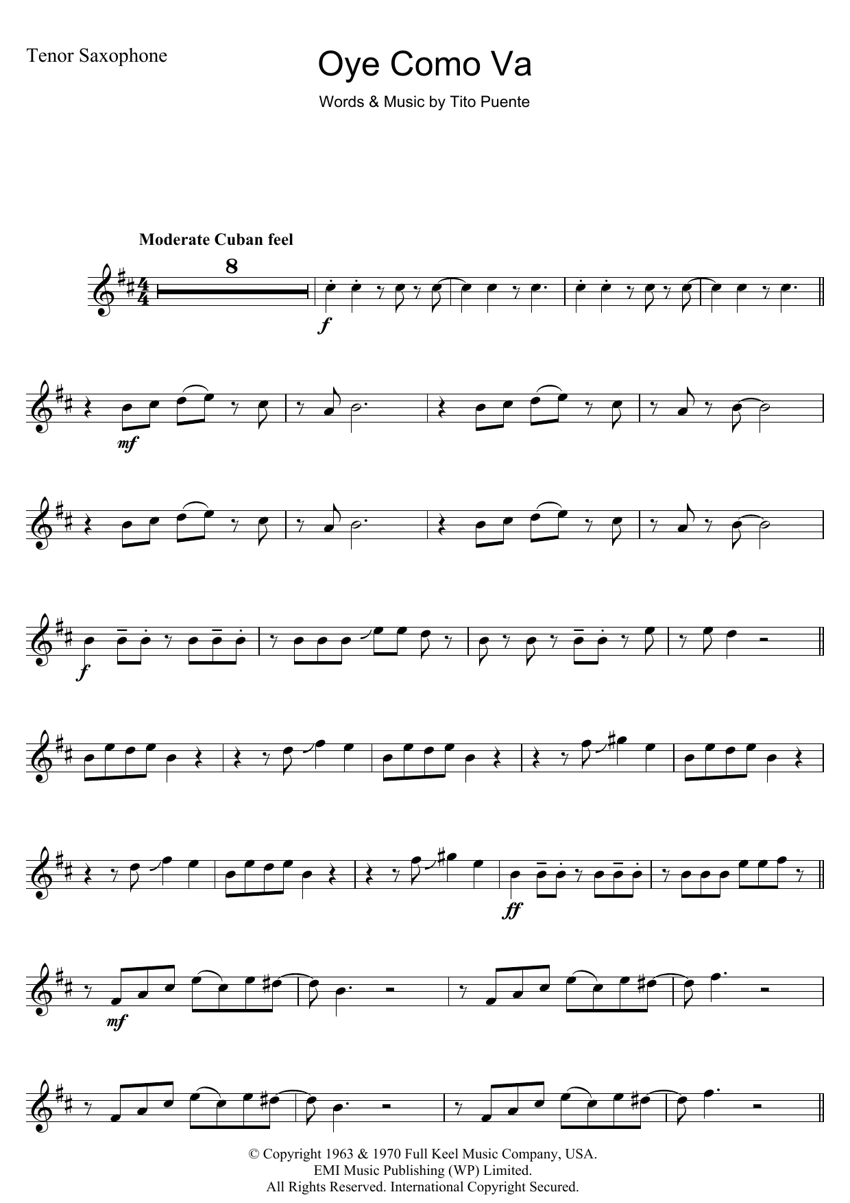 Oye Como Va (Tenor Sax Solo) von Tito Puente