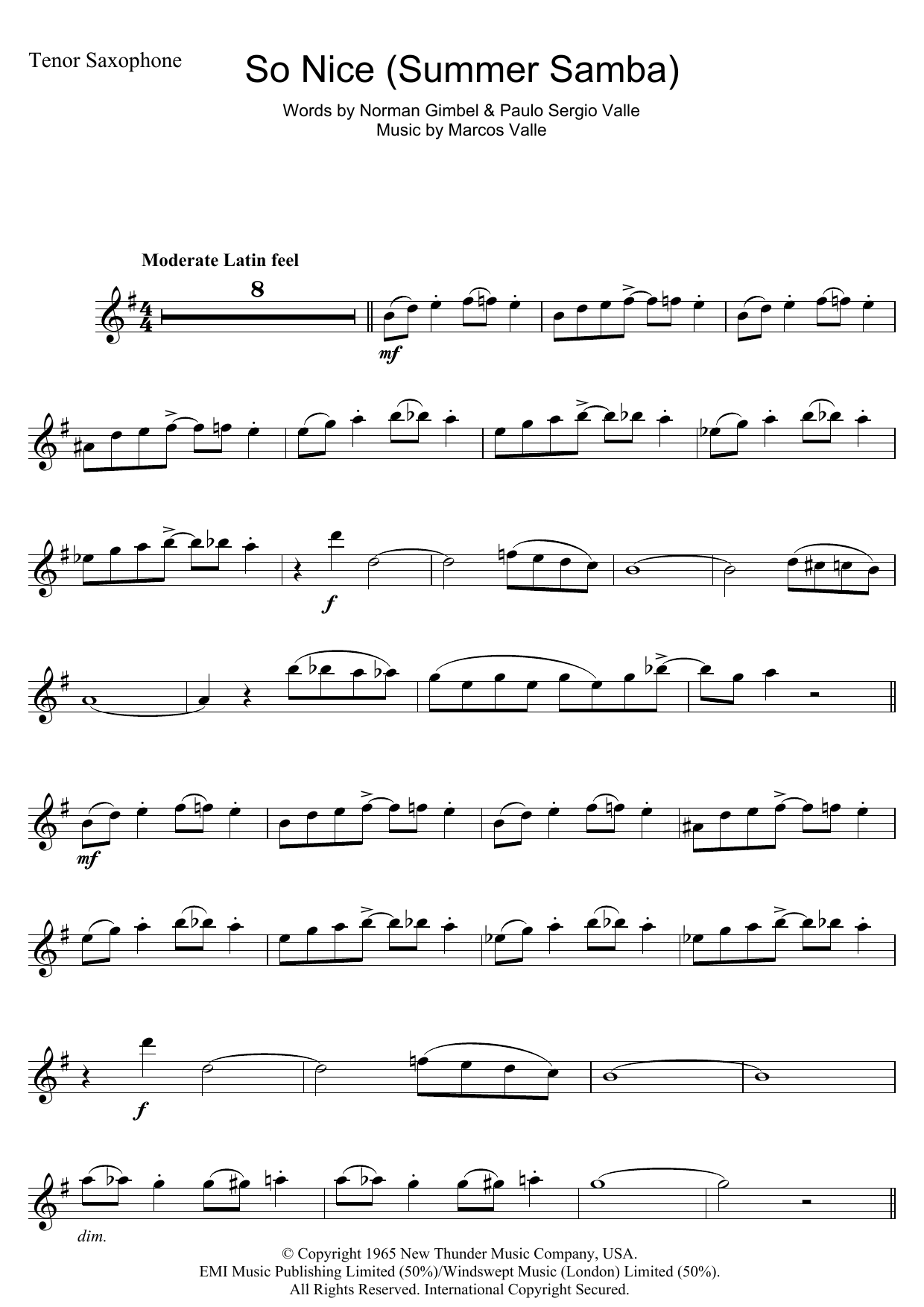 So Nice (Summer Samba) (Tenor Sax Solo) von Astrud Gilberto