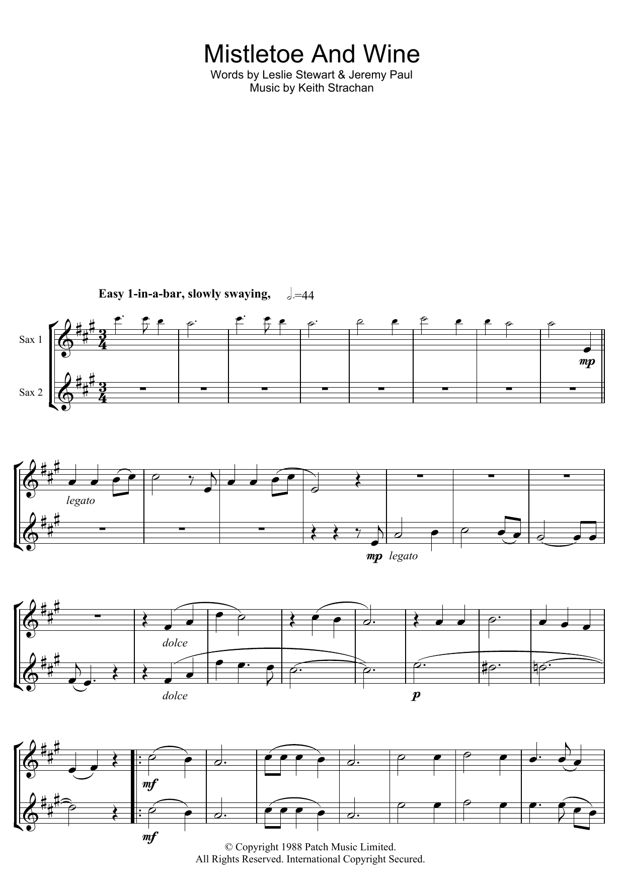 Mistletoe And Wine (Tenor Sax Solo) von Cliff Richard