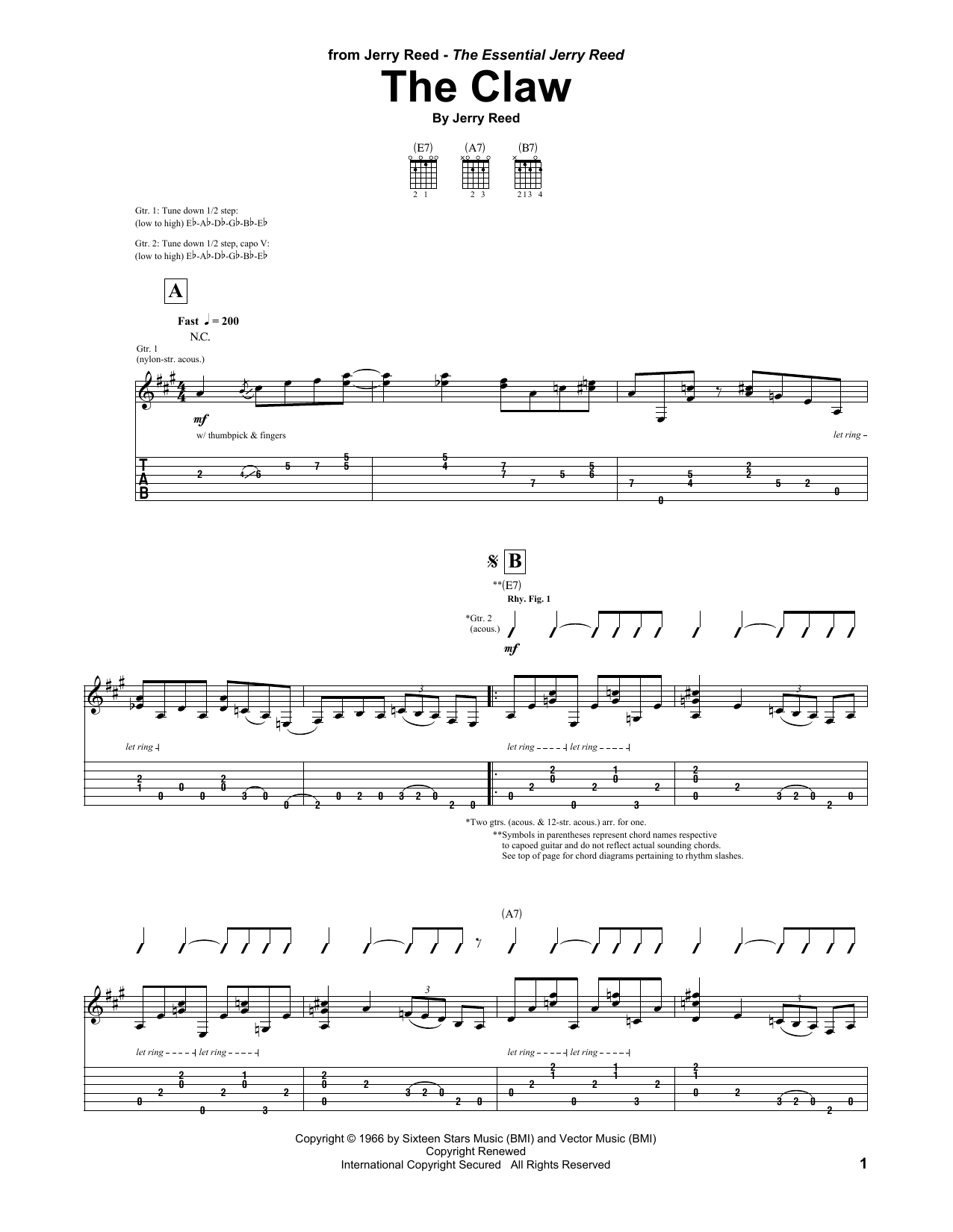 The Claw (Guitar Tab) von Jerry Reed