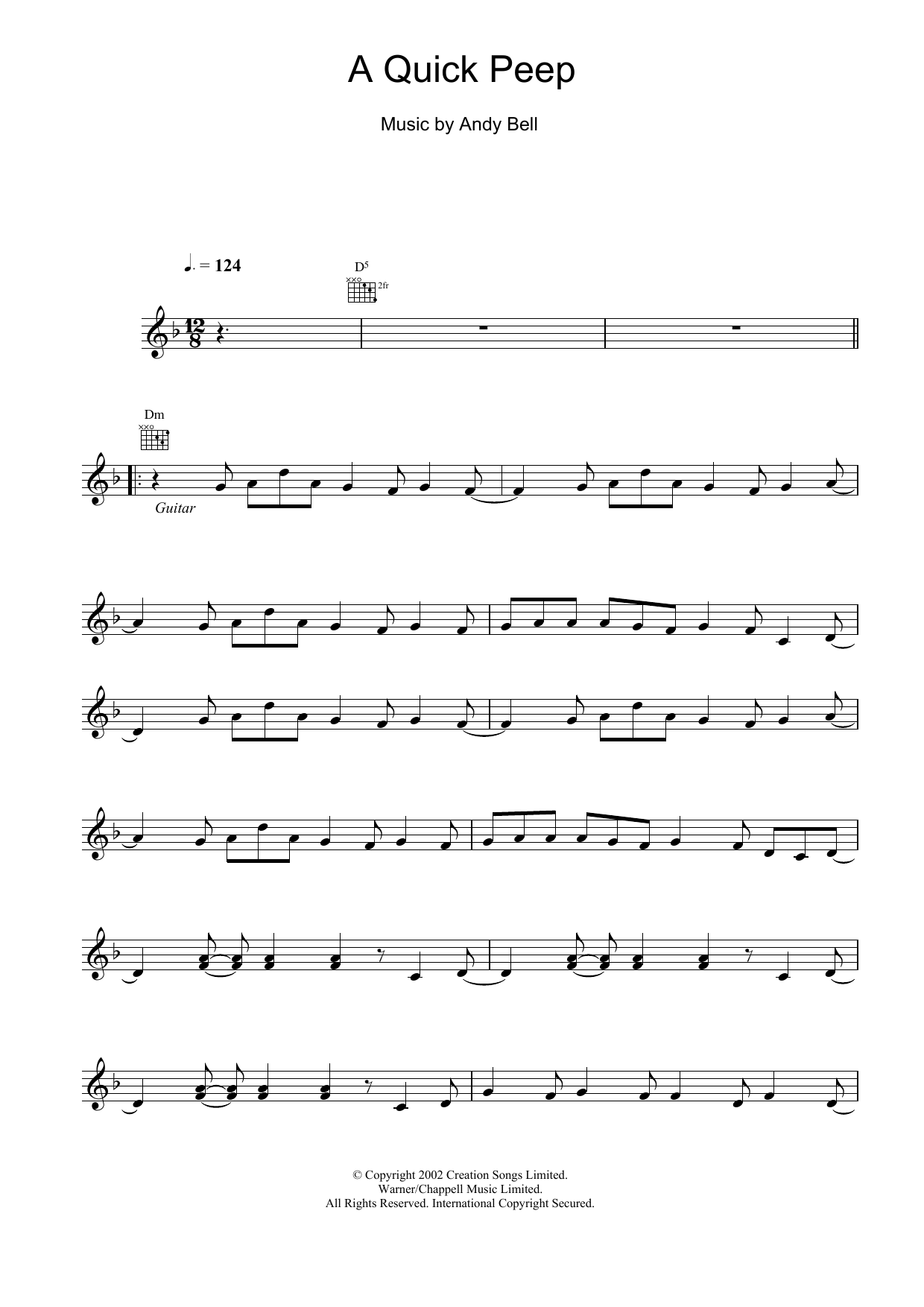 A Quick Peep (Lead Sheet / Fake Book) von Oasis