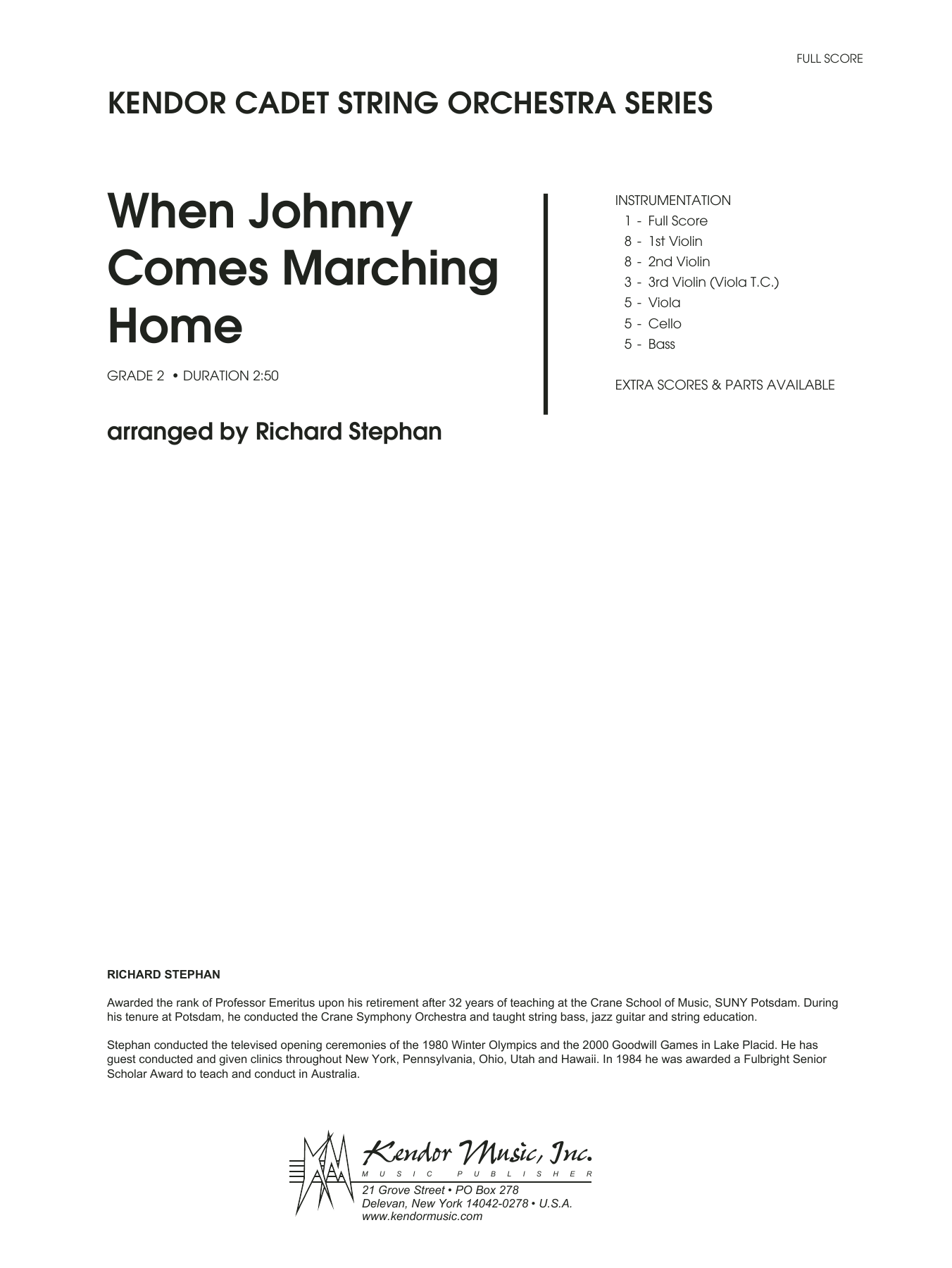 When Johnny Comes Marching Home - Full Score (Orchestra) von Richard Stephan