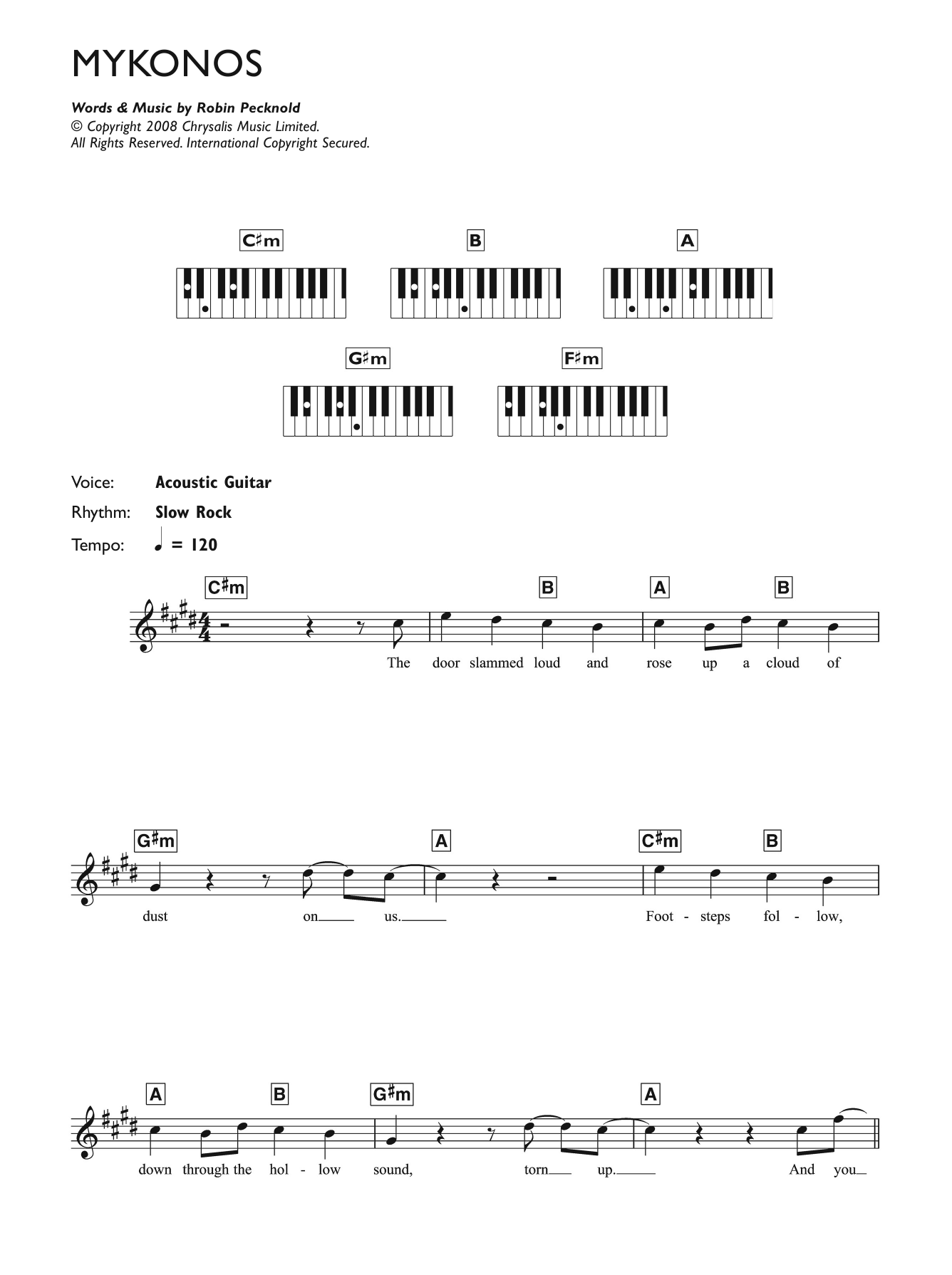 Mykonos (Piano Chords/Lyrics) von Fleet Foxes