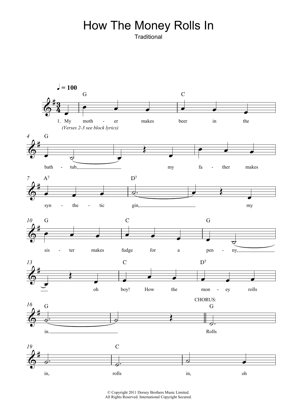 How The Money Rolls In (Lead Sheet / Fake Book) von Traditional