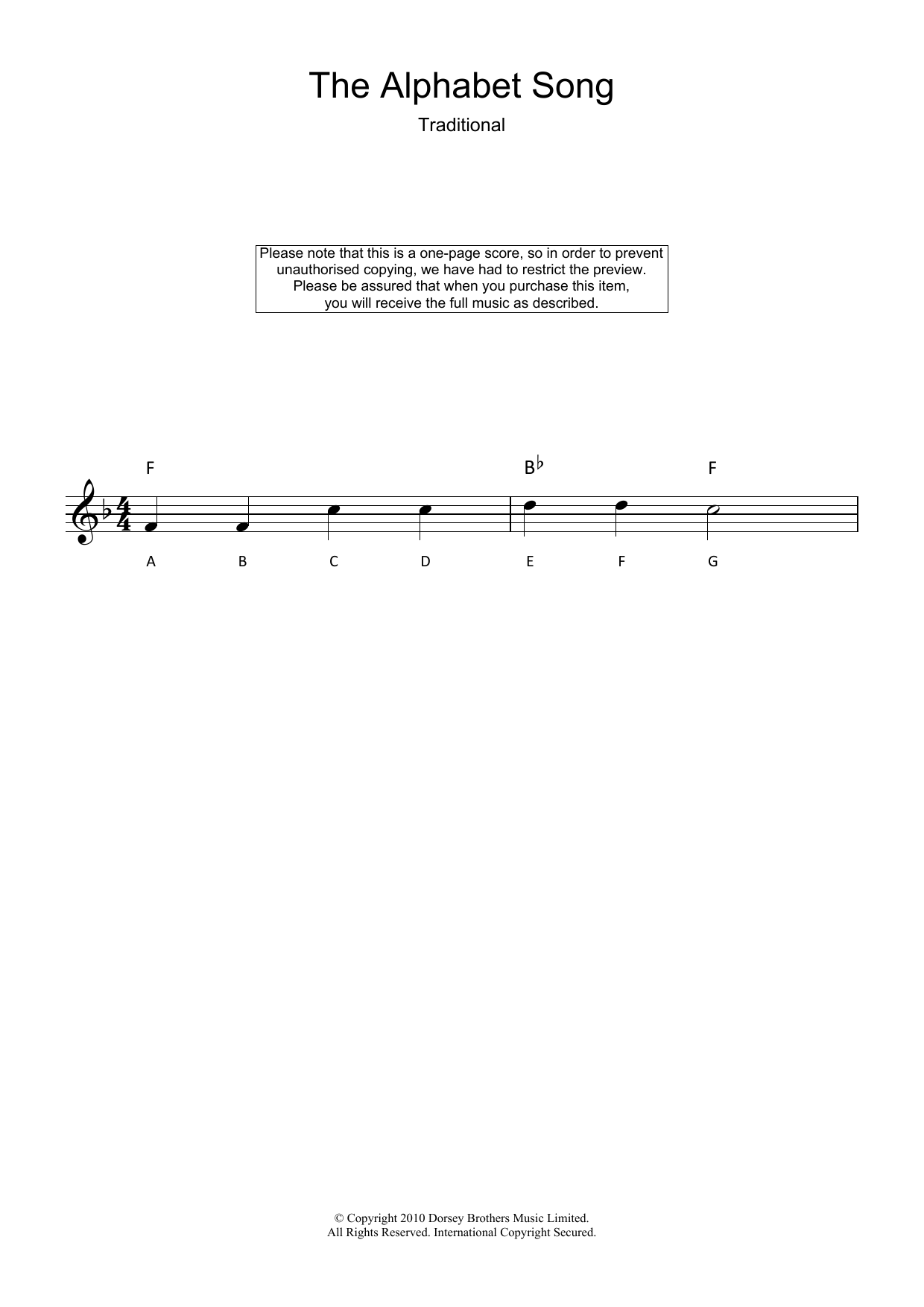 Alphabet Song (Lead Sheet / Fake Book) von Traditional