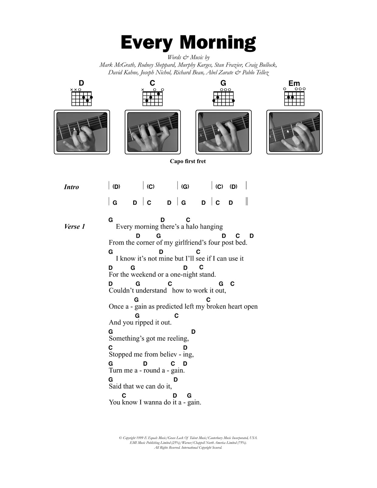 Every Morning (Guitar Chords/Lyrics) von Sugar Ray