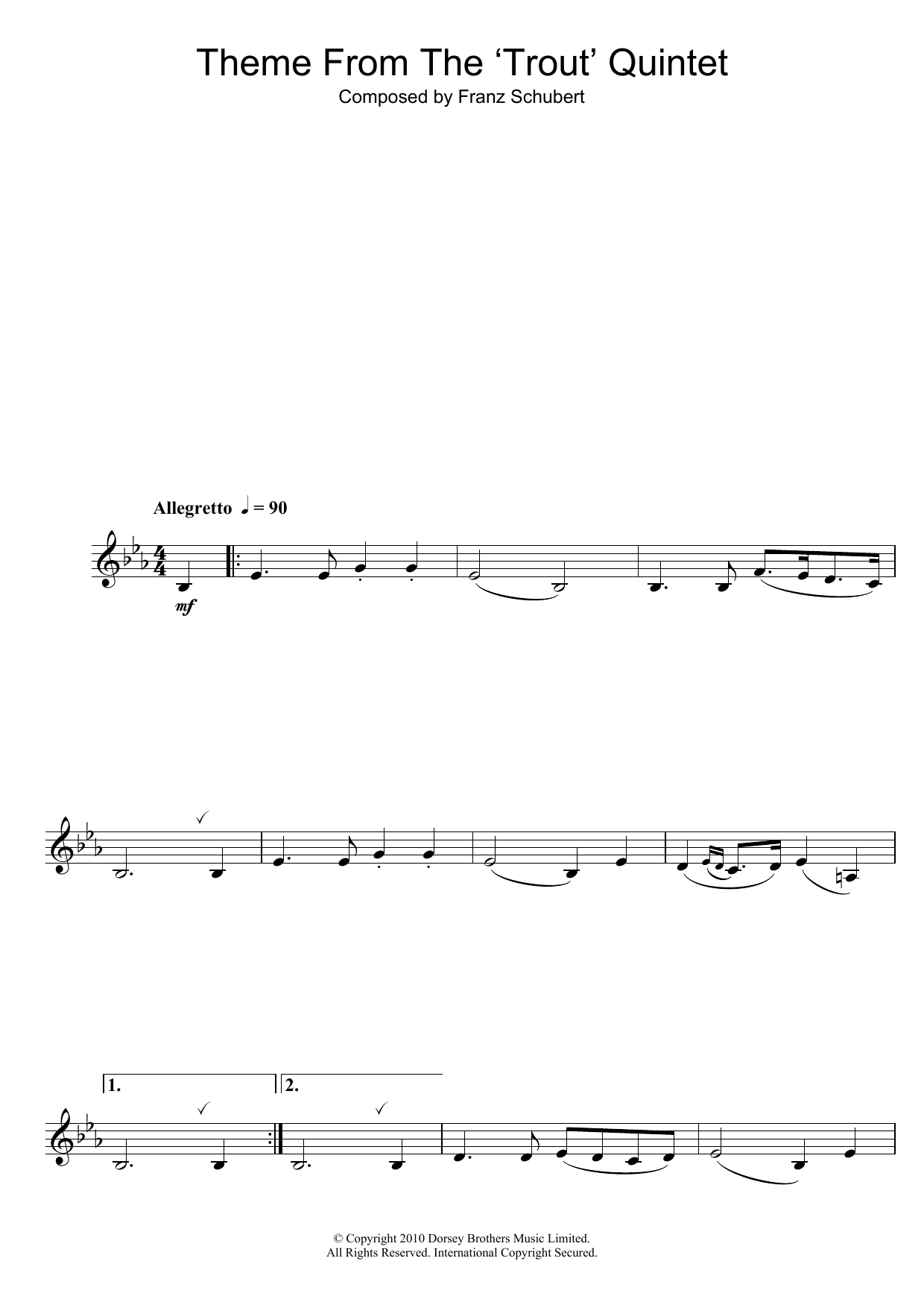Theme From The Trout Quintet (Die Forelle) (Alto Sax Solo) von Franz Schubert