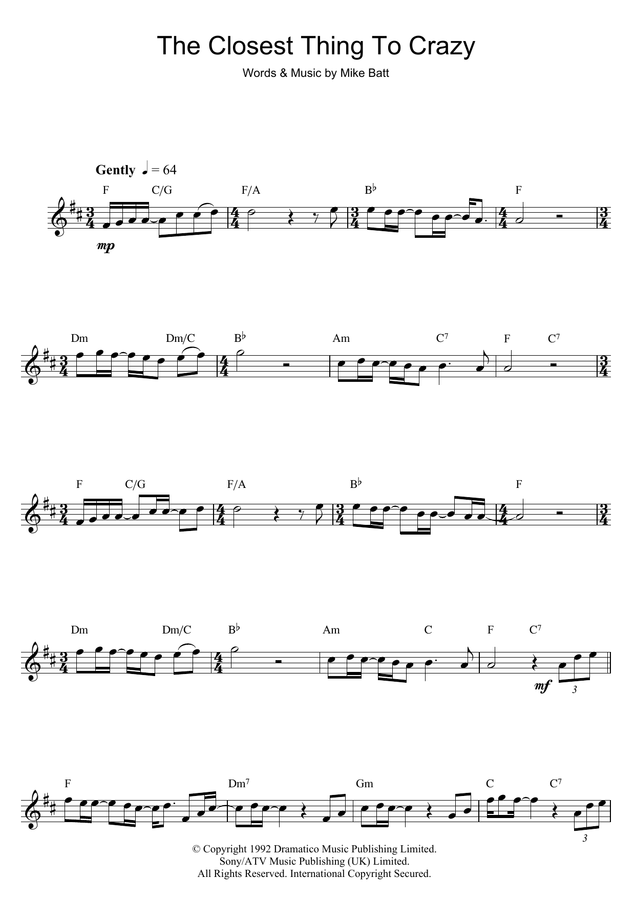 The Closest Thing To Crazy (Alto Sax Solo) von Katie Melua