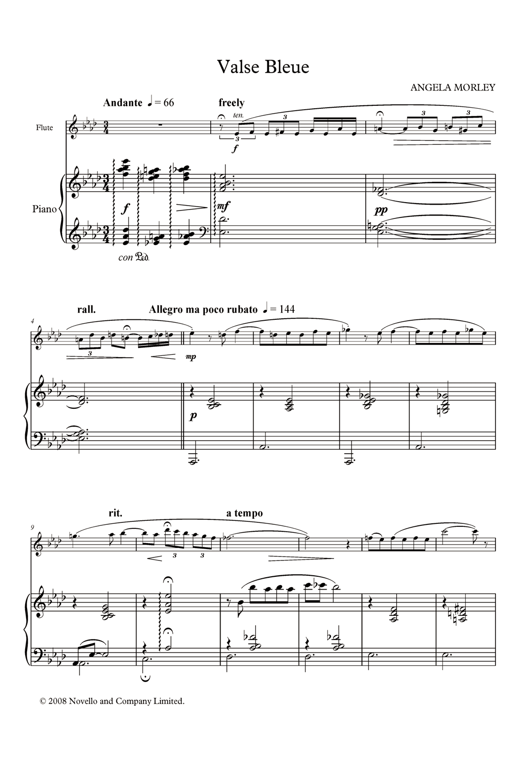 Valse Bleue (score and parts) (Flute Solo) von Angela Morley
