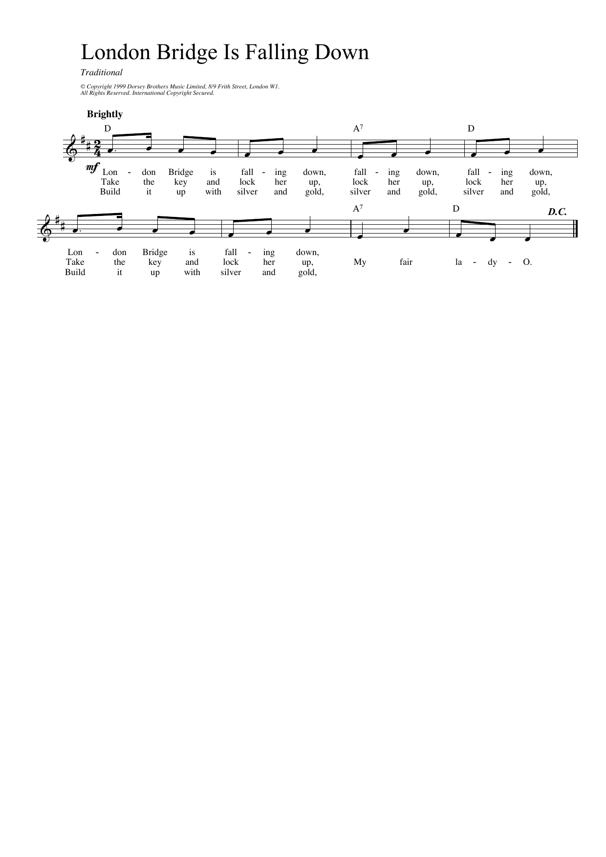 London Bridge (Lead Sheet / Fake Book) von Traditional