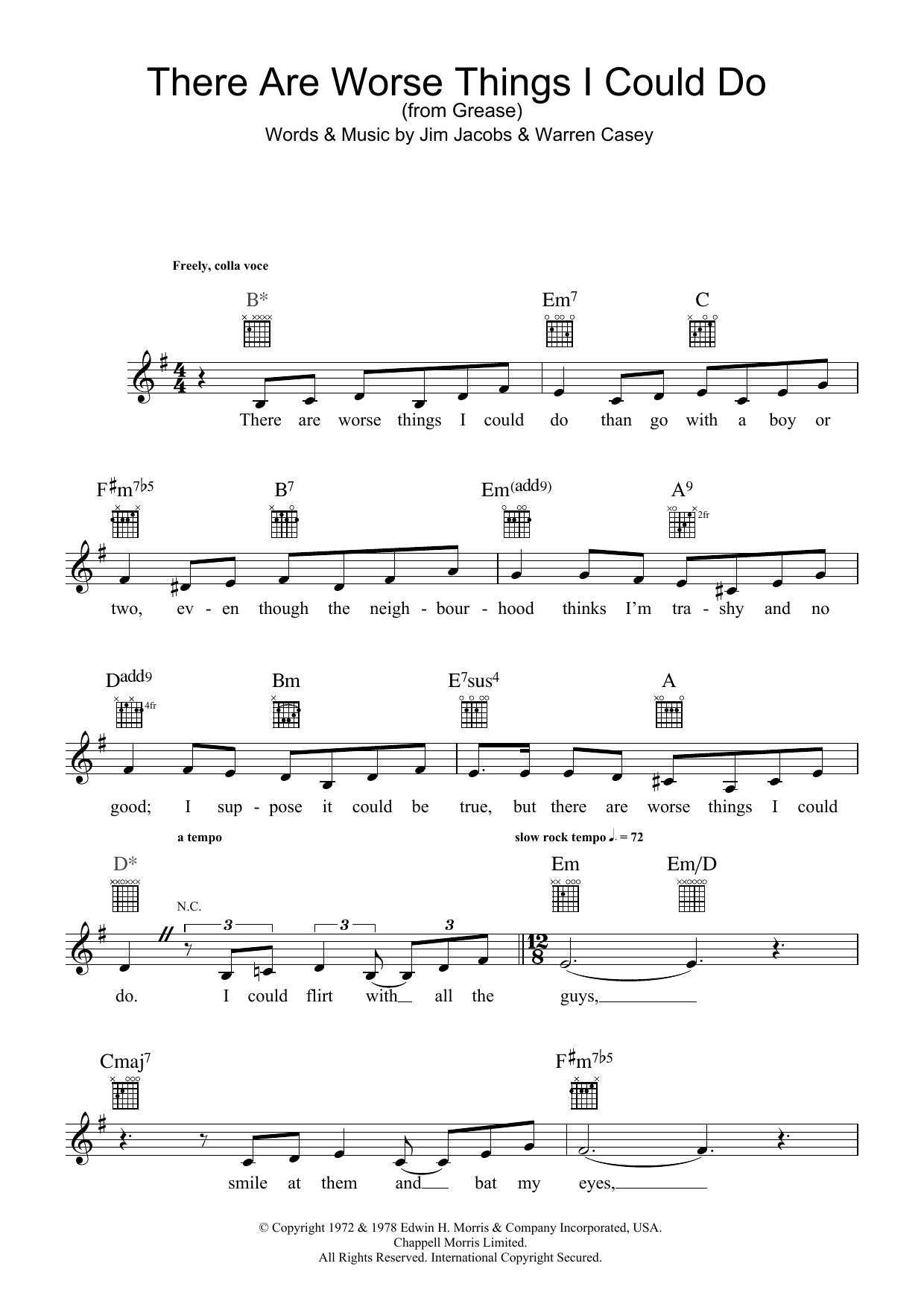 There Are Worse Things I Could Do (from Grease) (Lead Sheet / Fake Book) von Stockard Channing