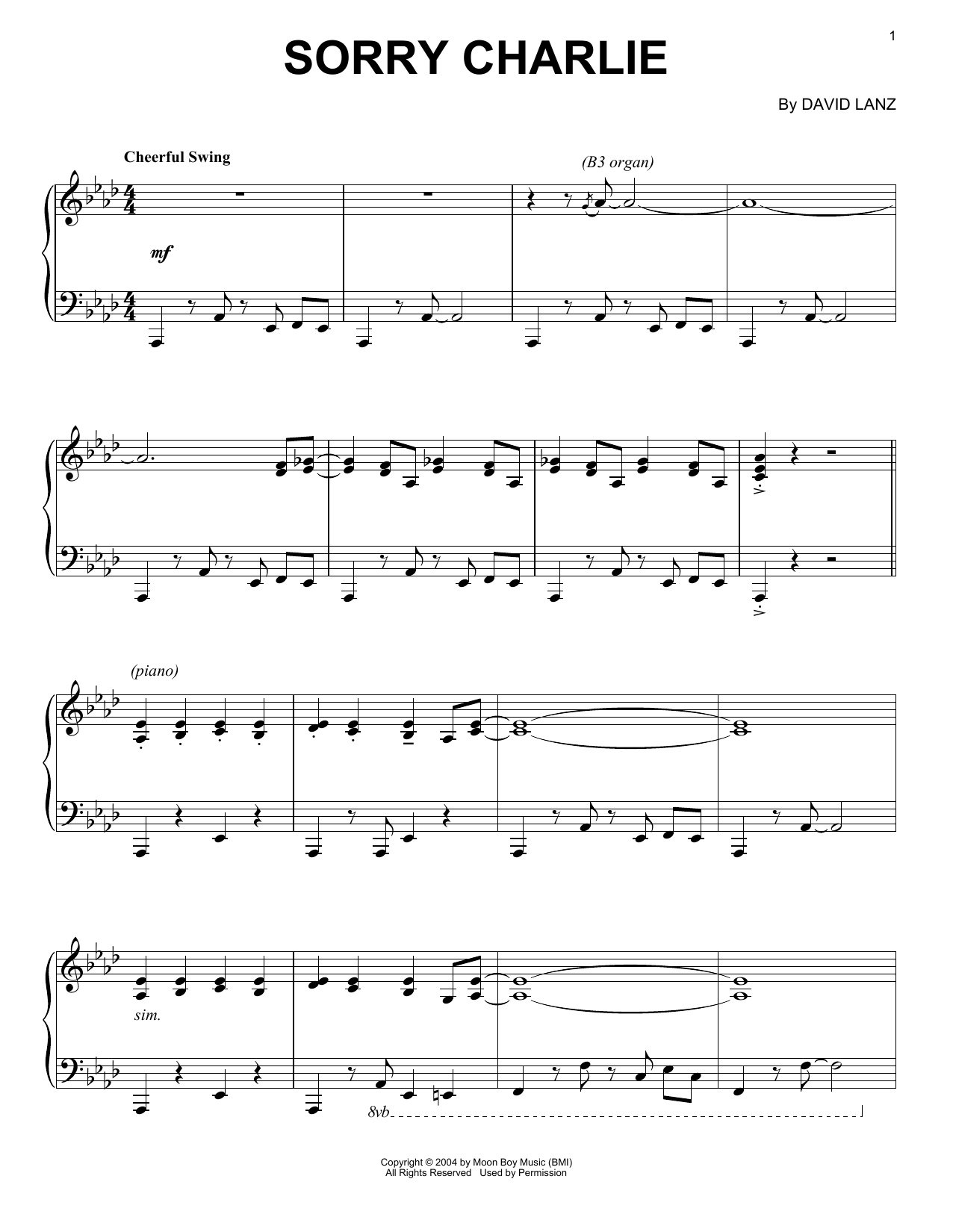 Sorry Charlie (Piano Solo) von David Lanz