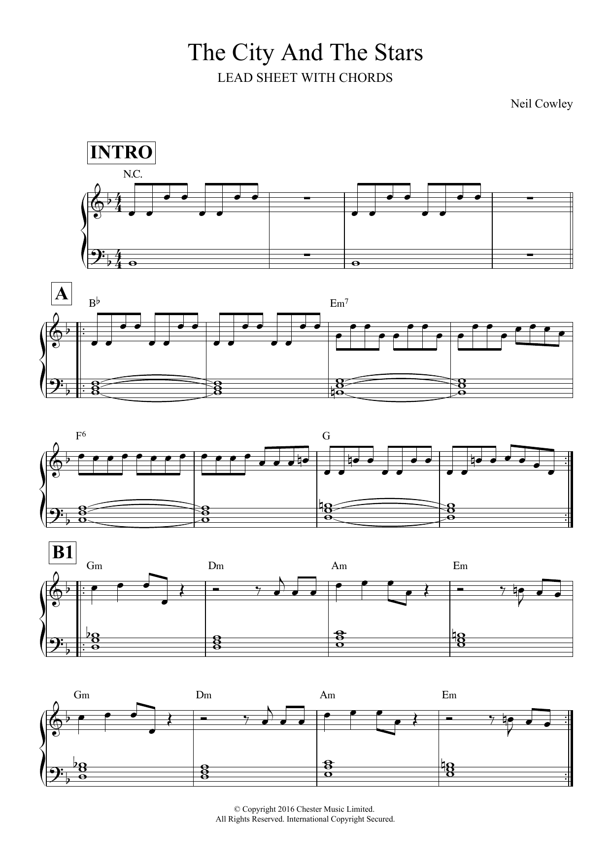The City And The Stars (competition version) (Lead Sheet / Fake Book) von Neil Cowley Trio