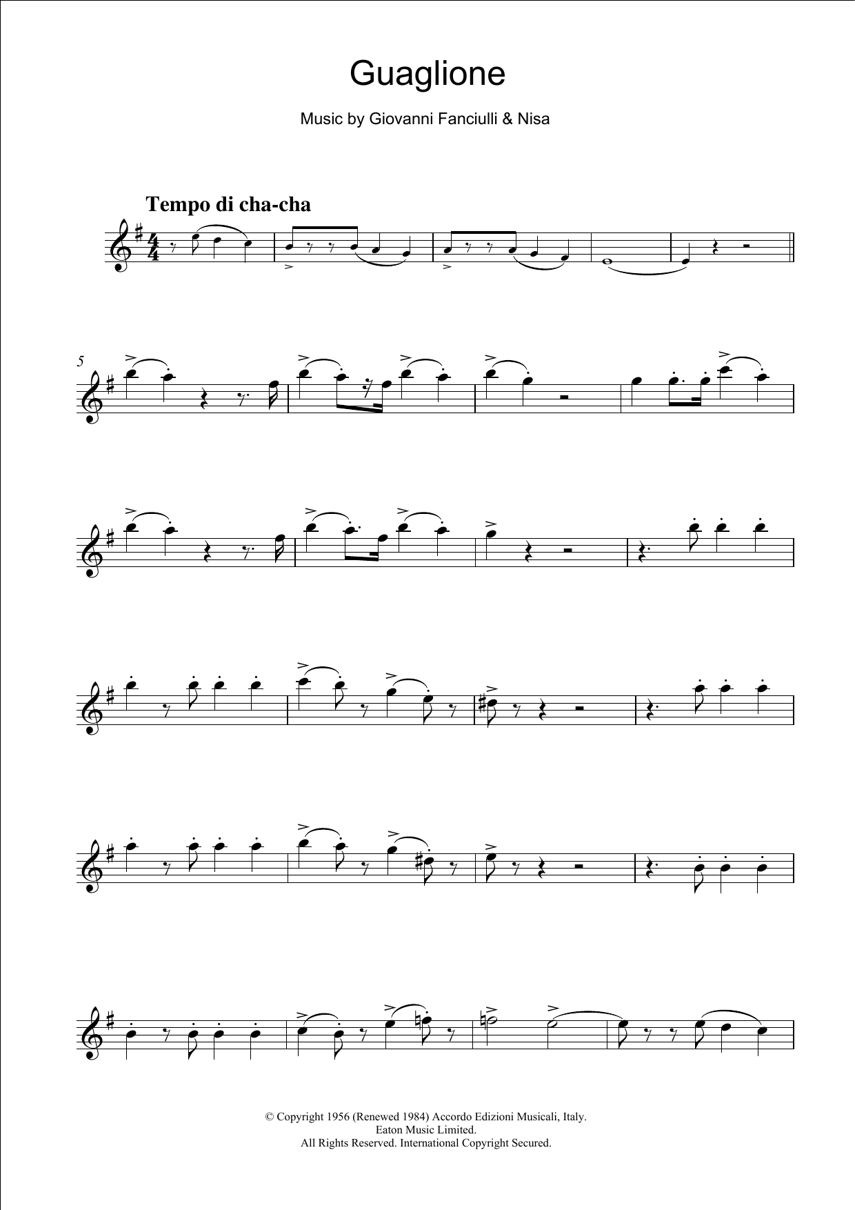 Guaglione (Clarinet Solo) von Perez Prado