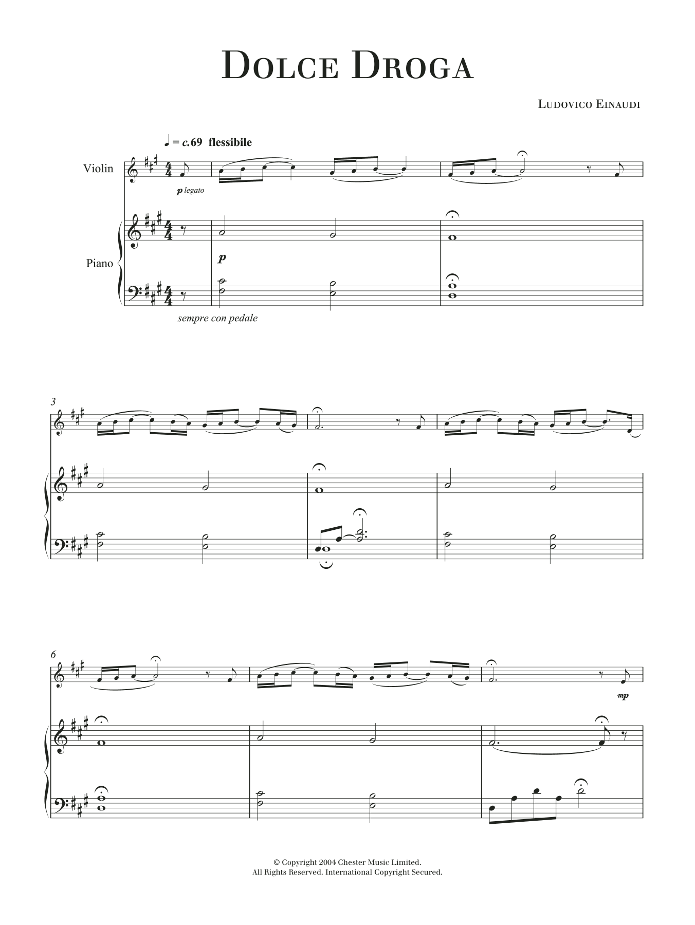 Dolce Droga (Violin and Piano) von Ludovico Einaudi