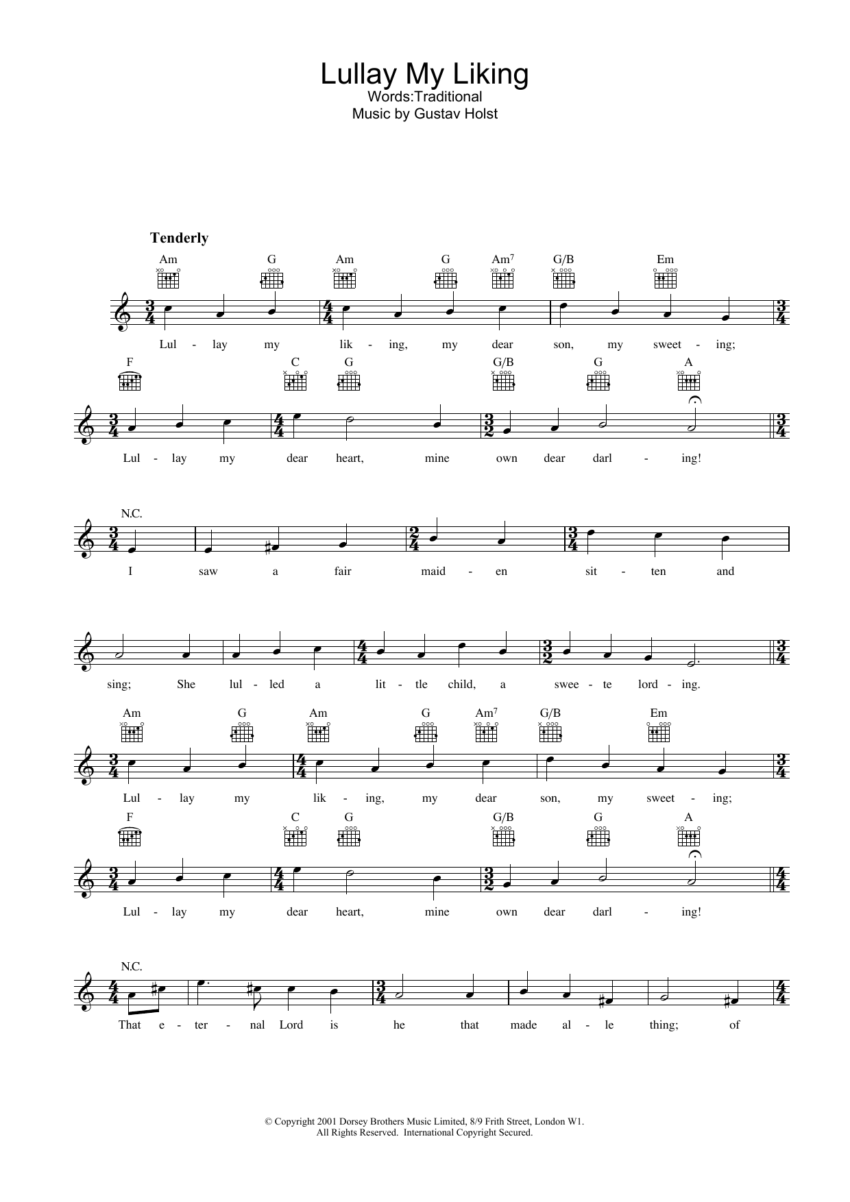 Lullay My Liking (Lead Sheet / Fake Book) von Traditional