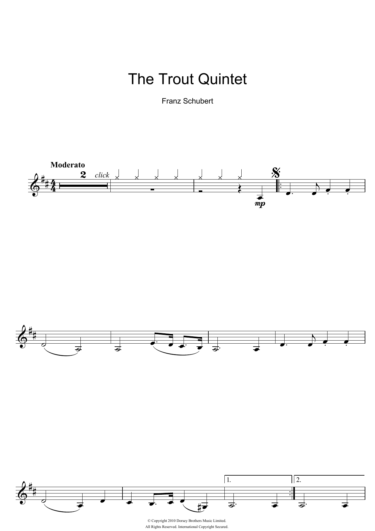 Theme From The Trout Quintet (Die Forelle) (Clarinet Solo) von Franz Schubert