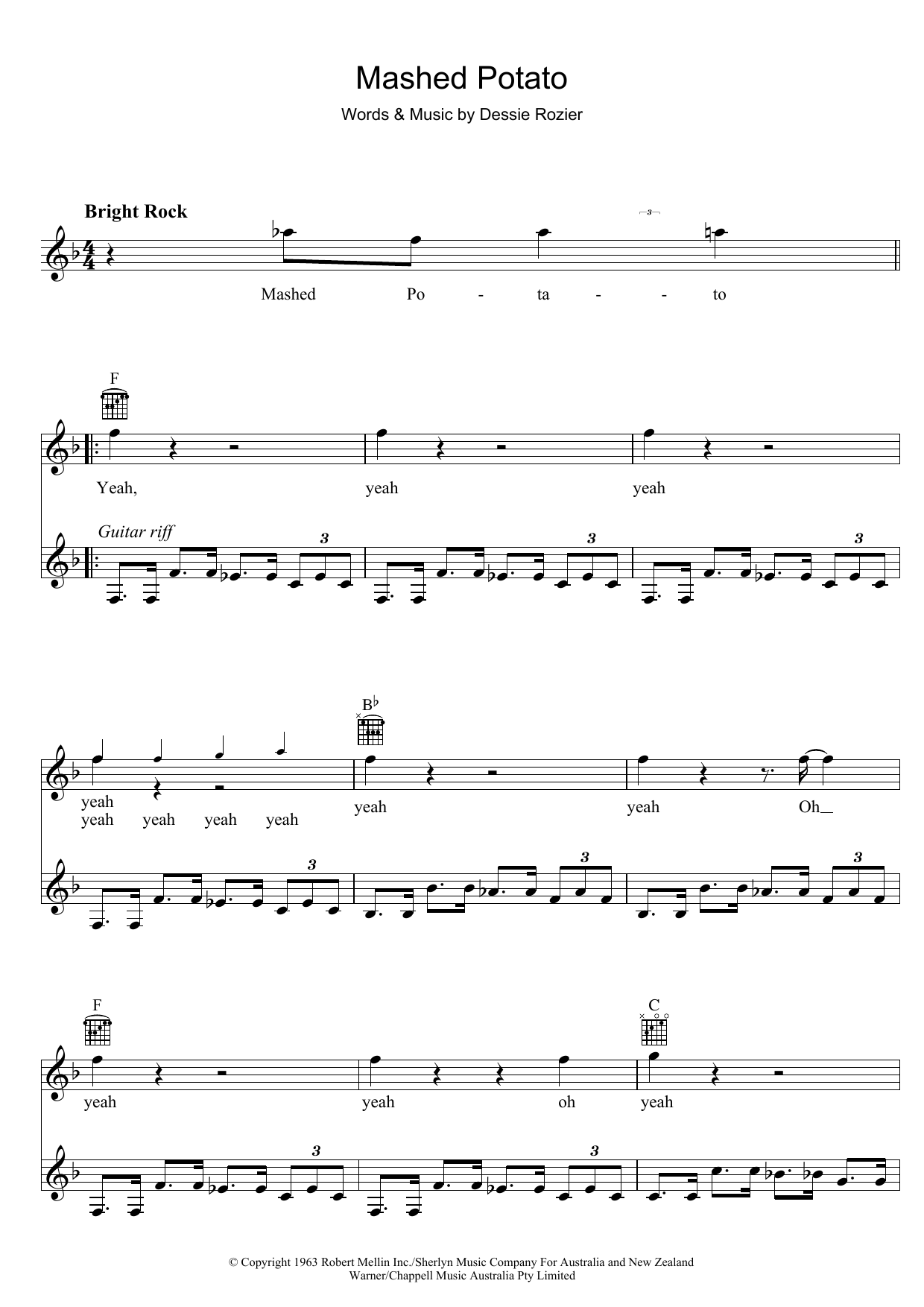 Mashed Potato (Lead Sheet / Fake Book) von Billy Thorpe