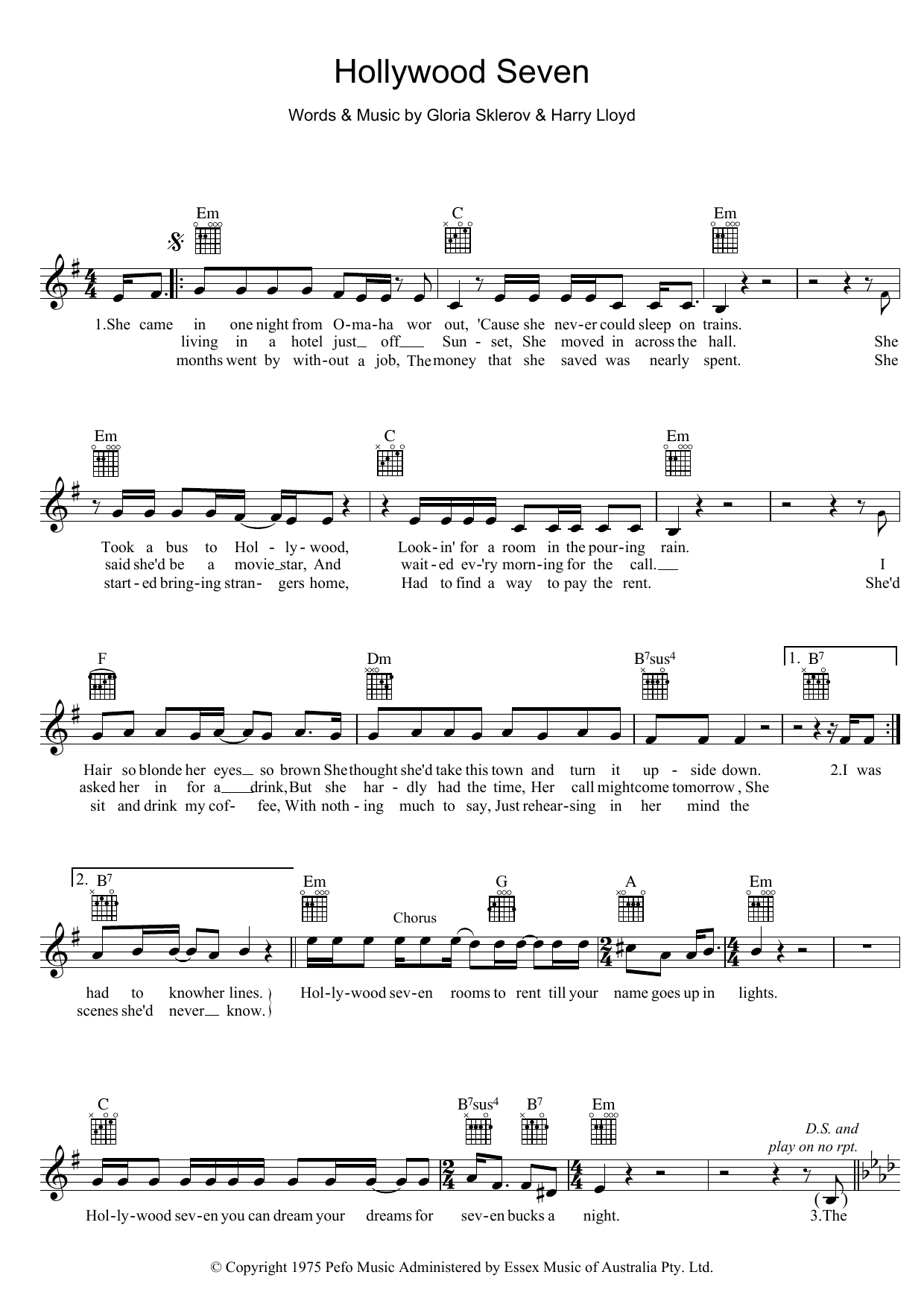 Hollywood Seven (Lead Sheet / Fake Book) von Jon English